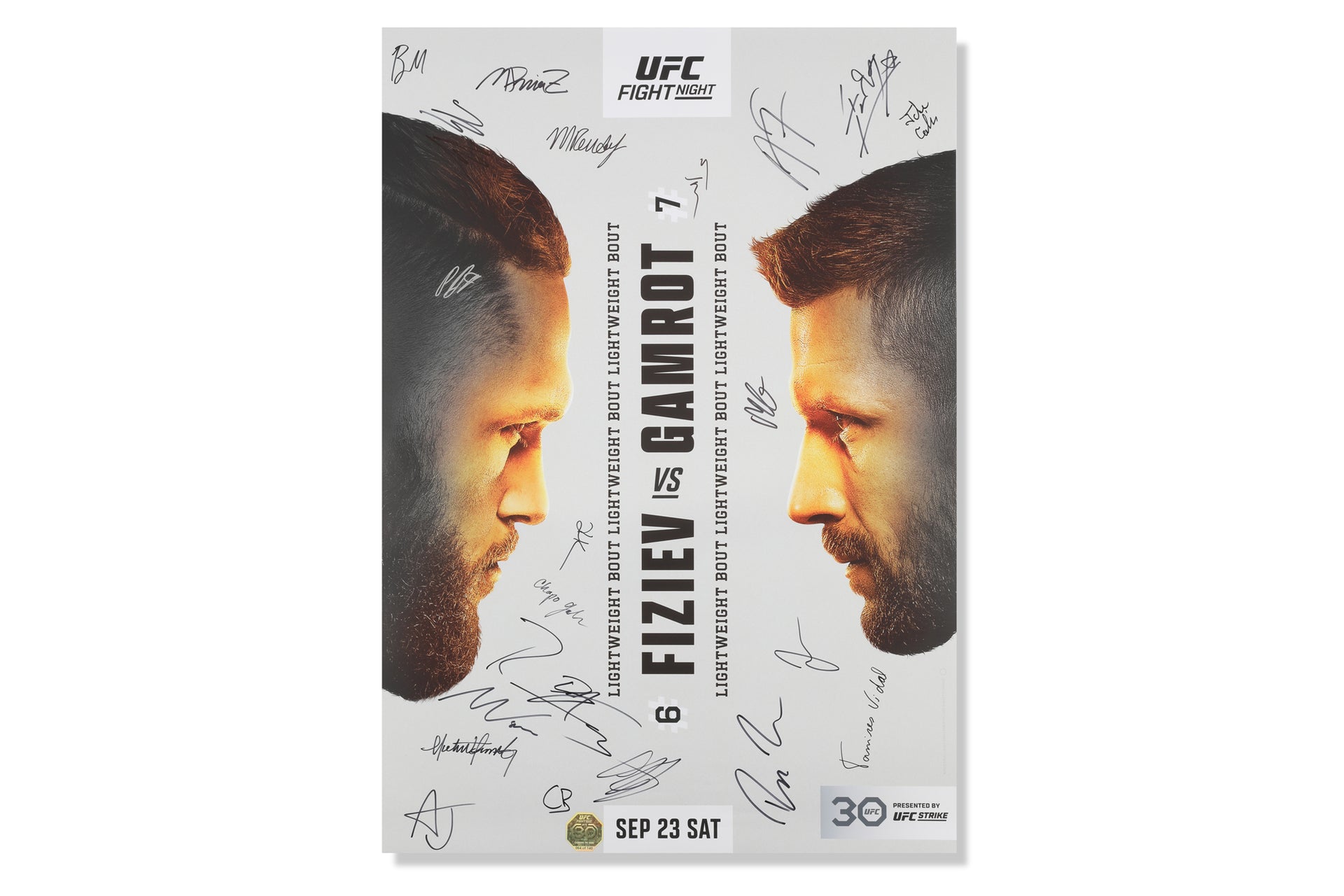 UFC Fight Night: Fiziev vs Gamrot Autographed Event Poster