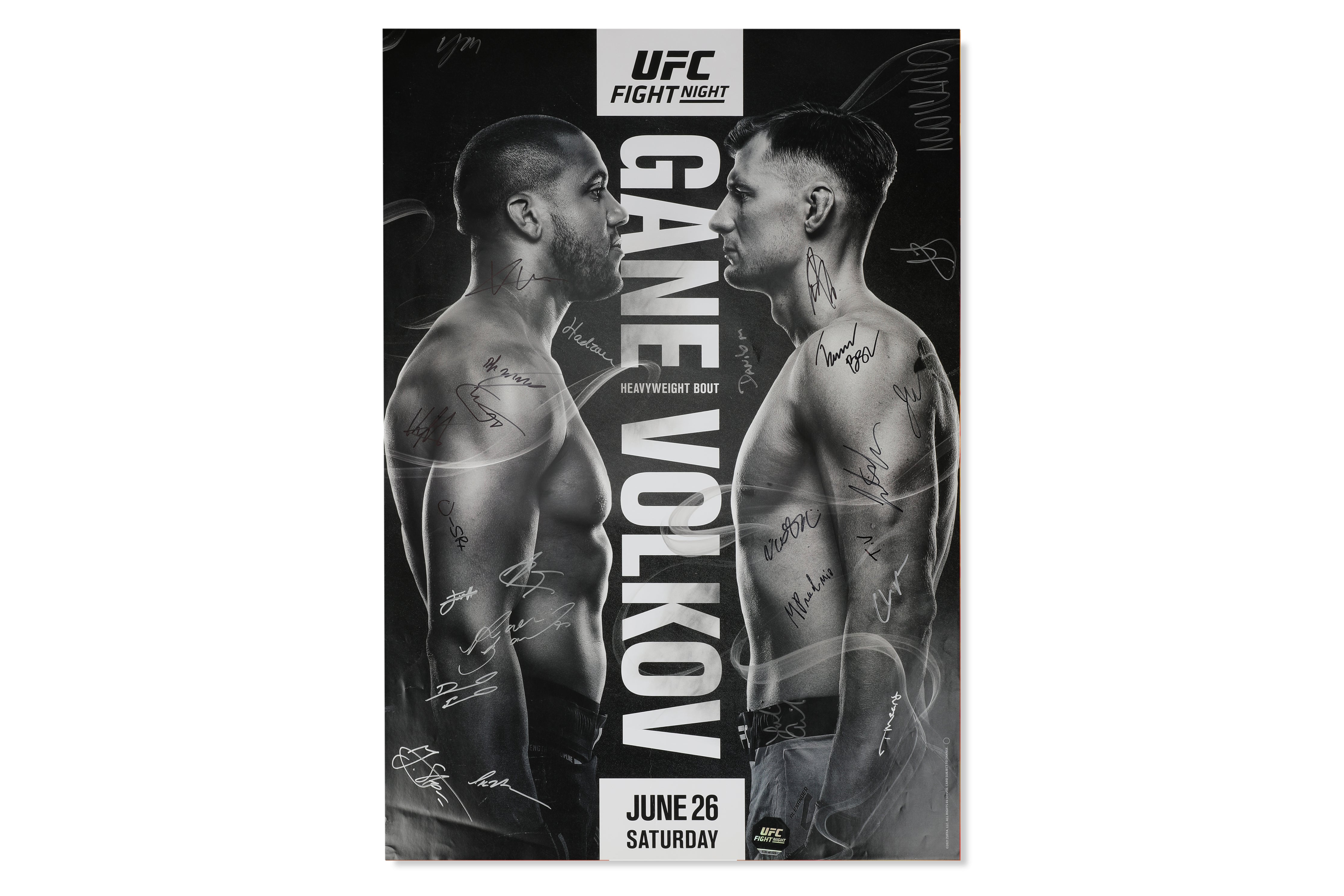 UFC Fight Night: Gane vs Volkov Autographed Event Poster