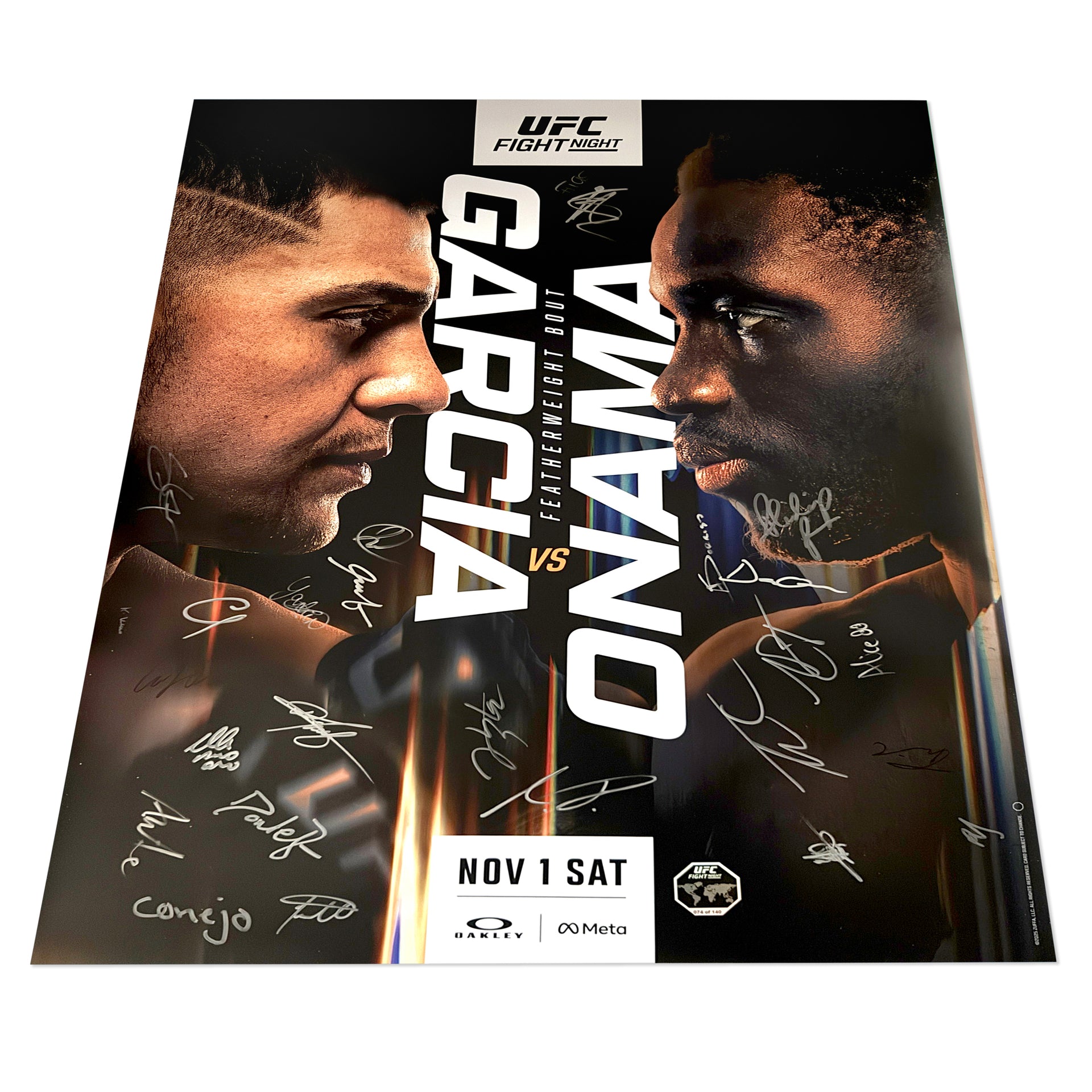 UFC Fight Night: Garcia vs Onama Autographed Event Poster