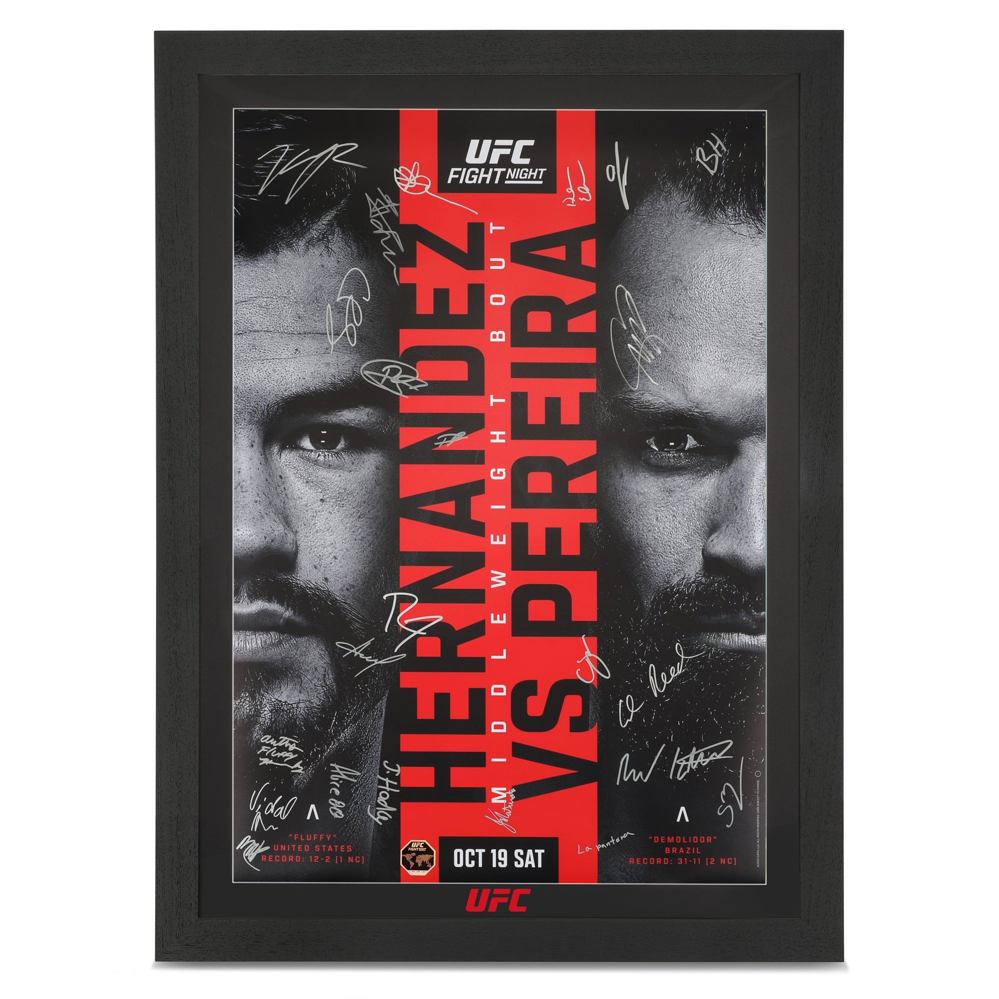 UFC Fight Night: Hernandez vs Pereira Autographed Event Poster