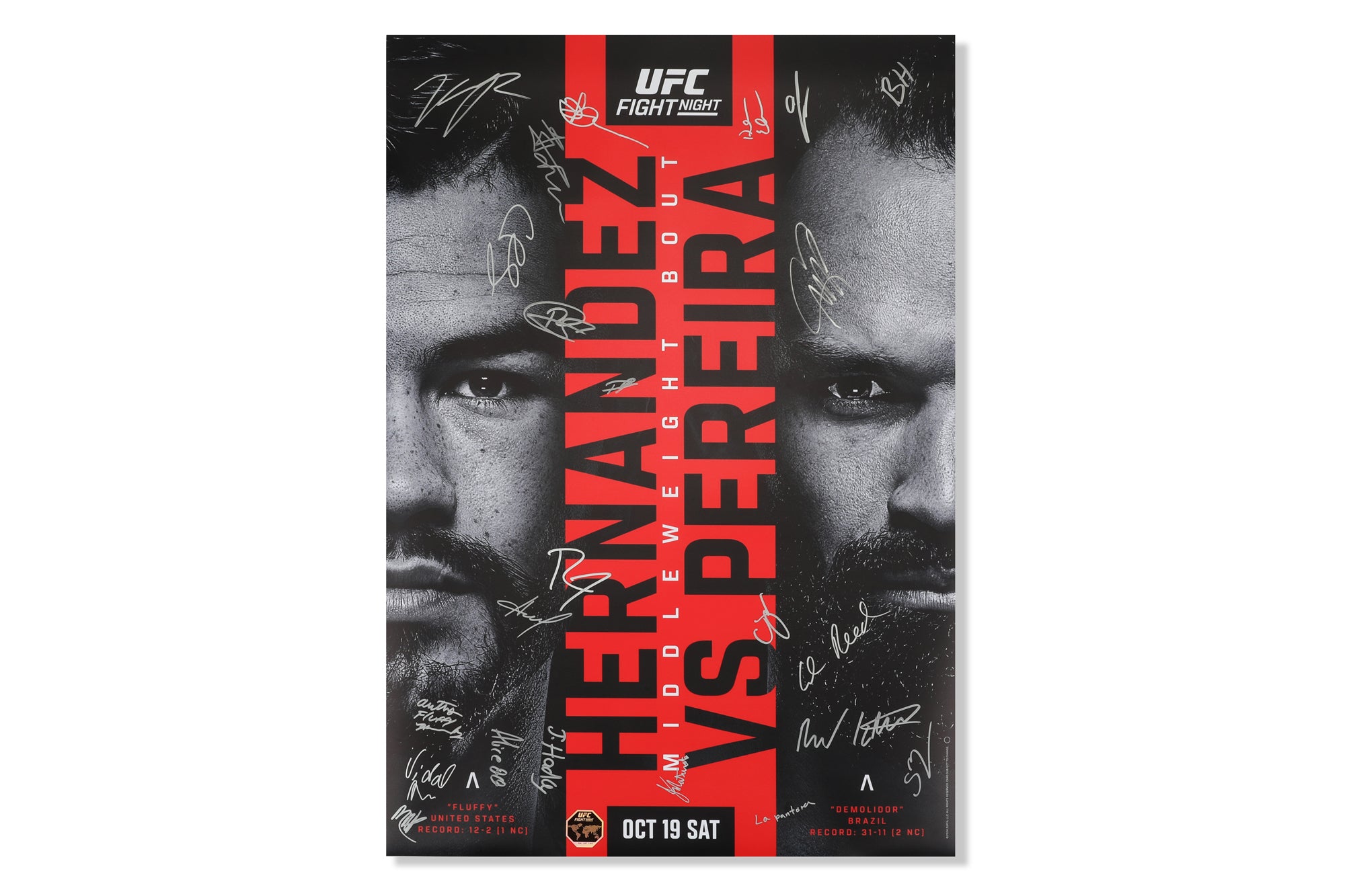 UFC Fight Night: Hernandez vs Pereira Autographed Event Poster