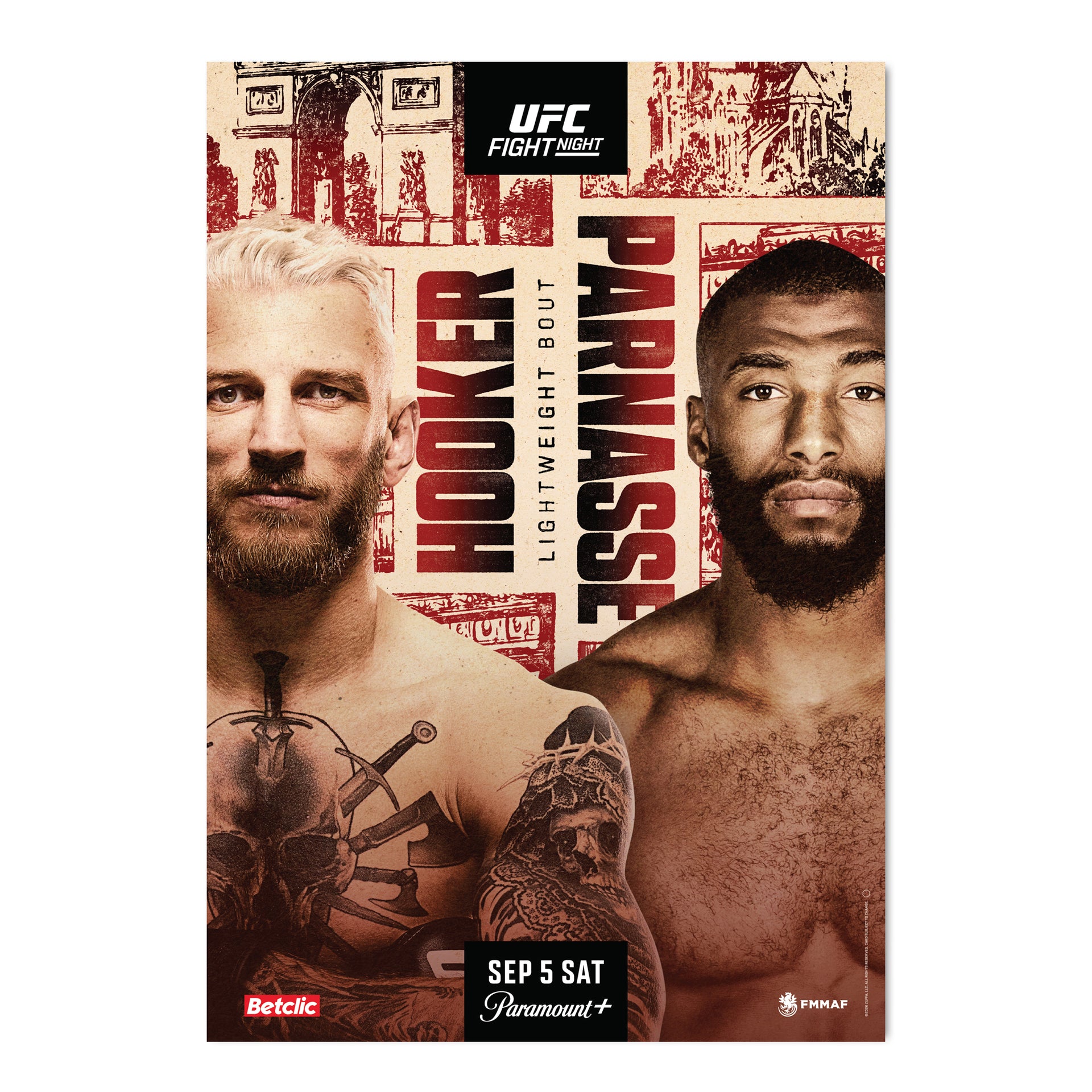 UFC Fight Night: Hooker vs Parnasse Autographed Event Poster