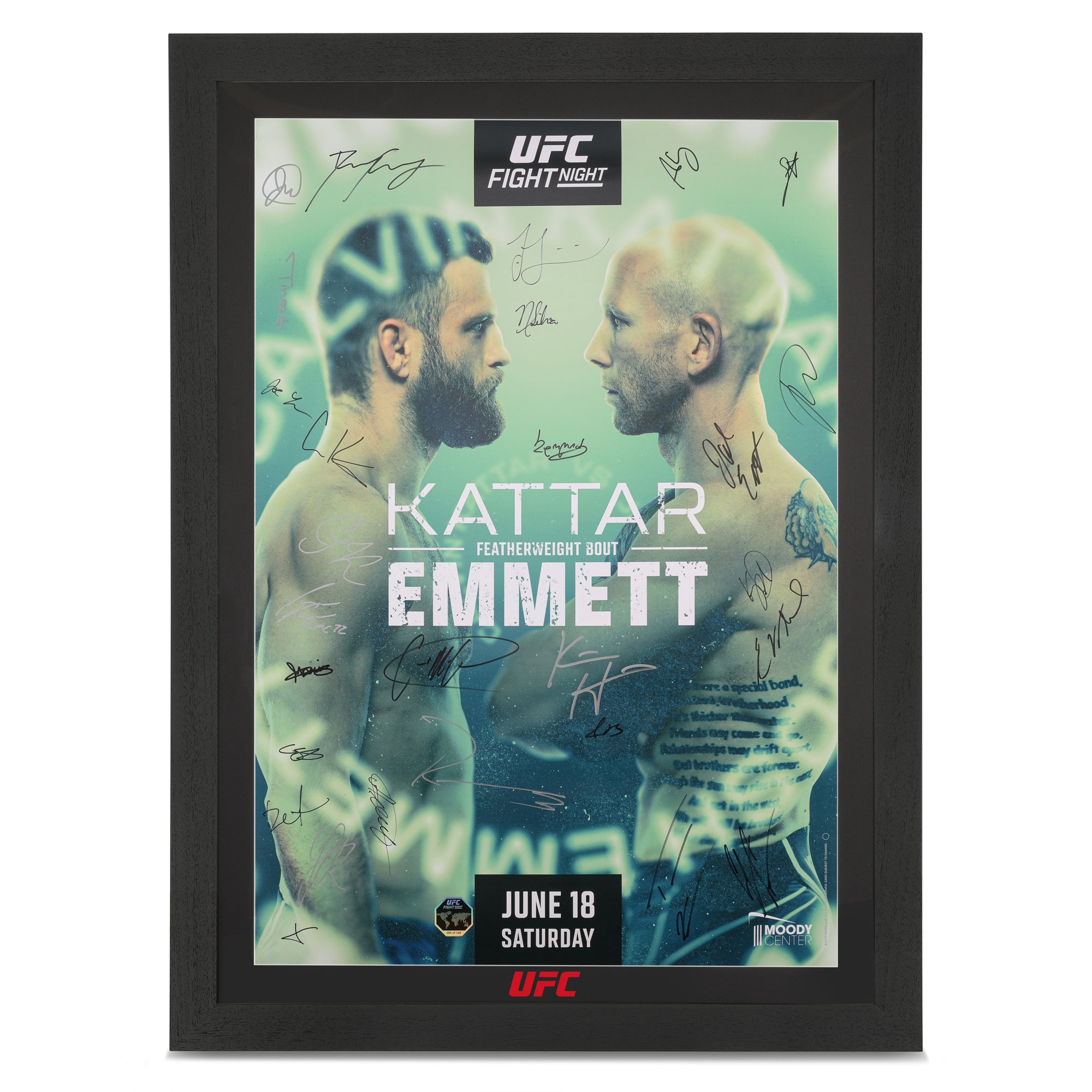 UFC Fight Night: Kattar vs Emmett Autographed Event Poster