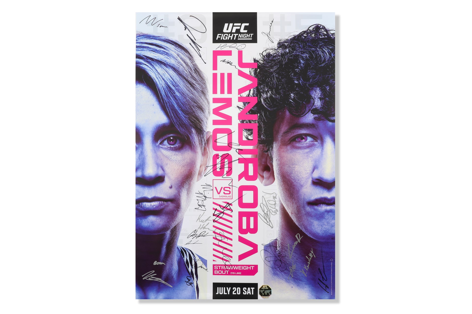 UFC Fight Night Amanda Lemos vs Virna Jandiroba Autographed Event Poster
