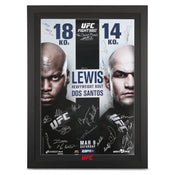 UFC Fight Night: Lewis vs dos Santos Autographed Event Poster