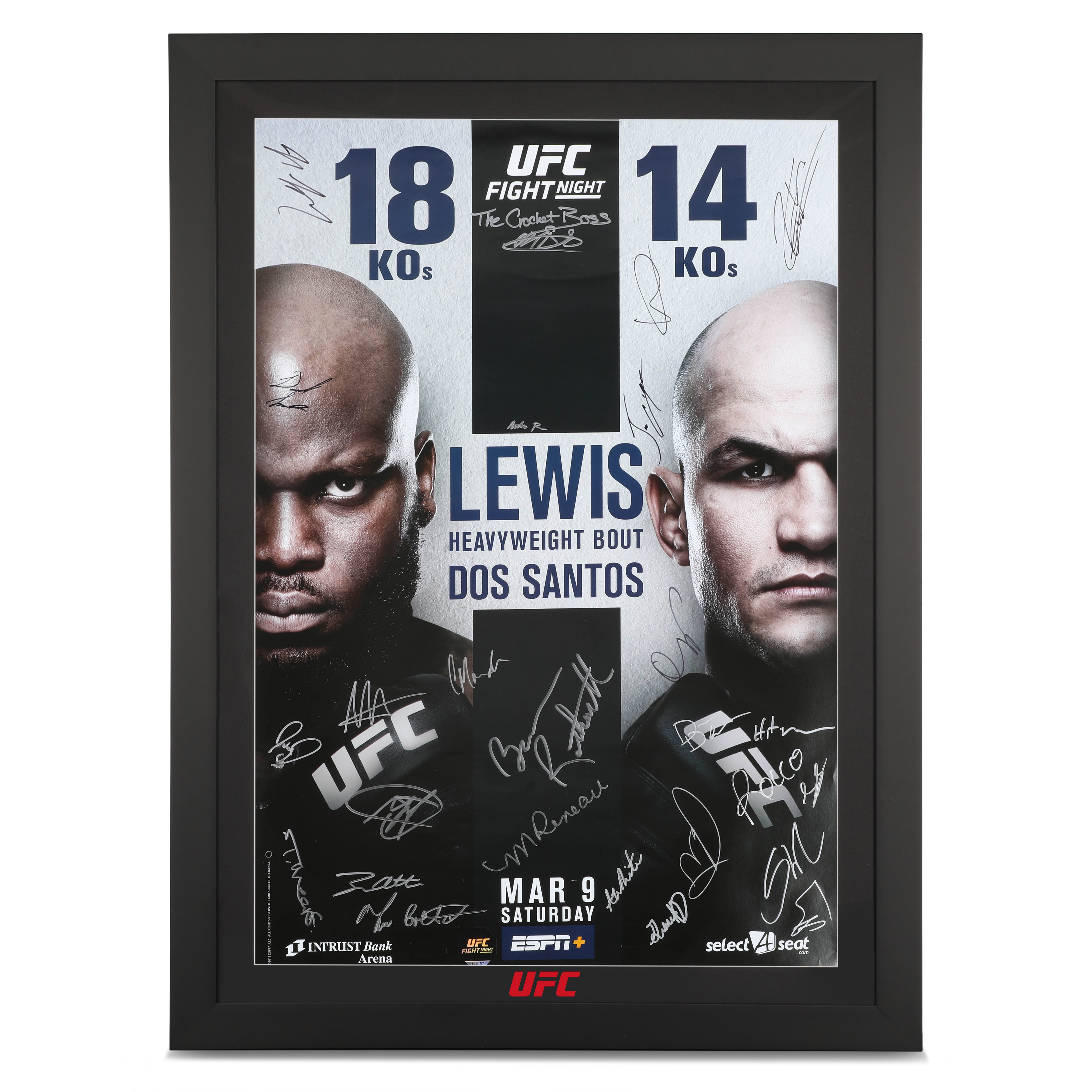 UFC Fight Night: Lewis vs dos Santos Autographed Event Poster