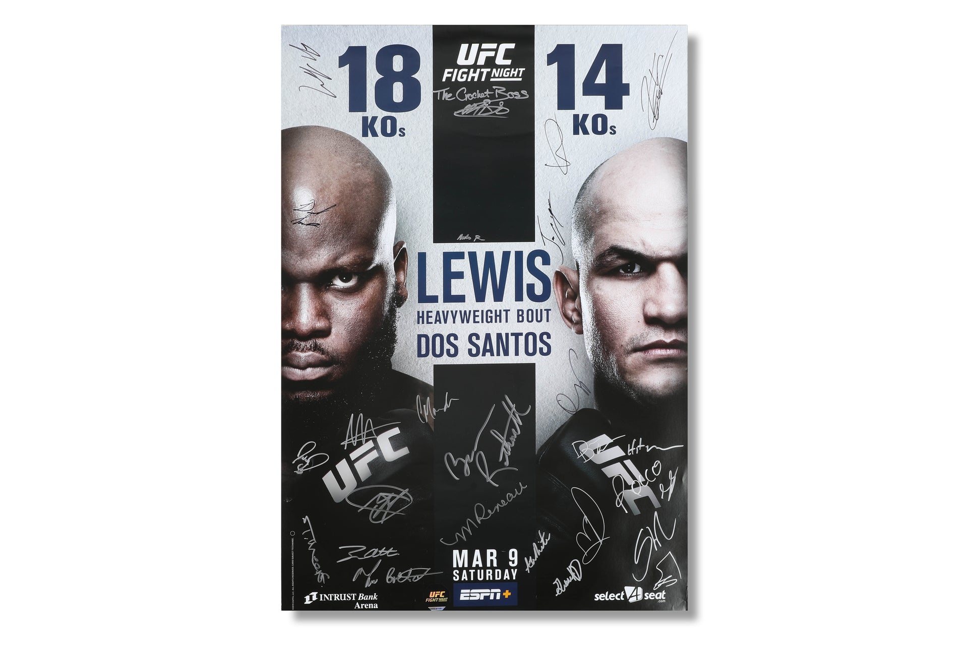 UFC Fight Night: Lewis vs dos Santos Autographed Event Poster
