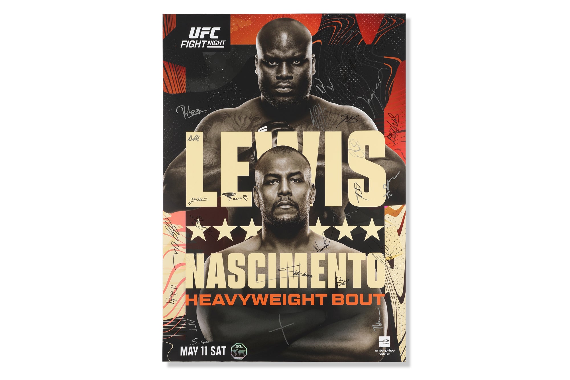 UFC Fight Night: Lewis vs Nascimento Autographed Event Poster