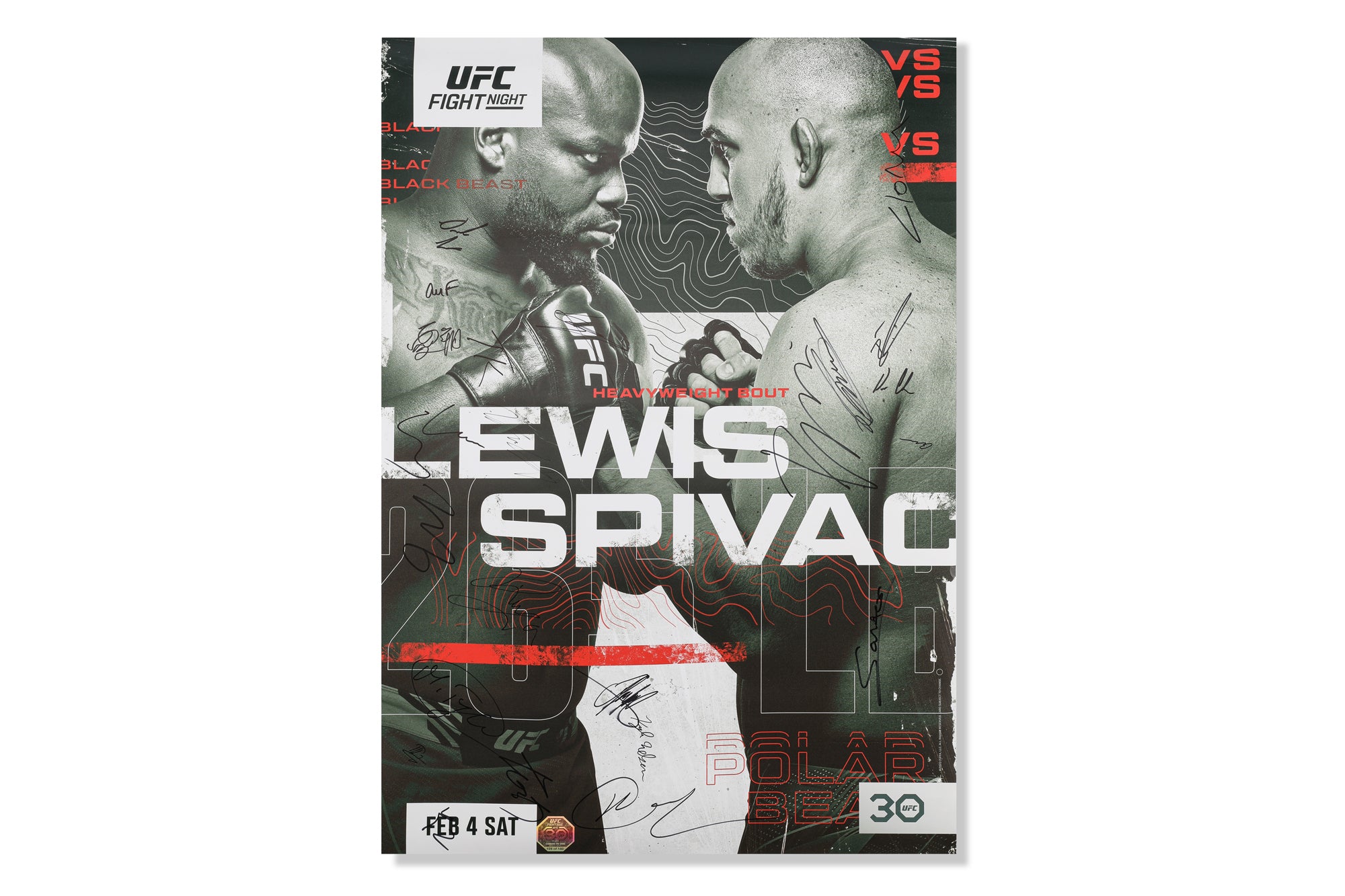 UFC Fight Night: Lewis vs Spivak Autographed Event Poster