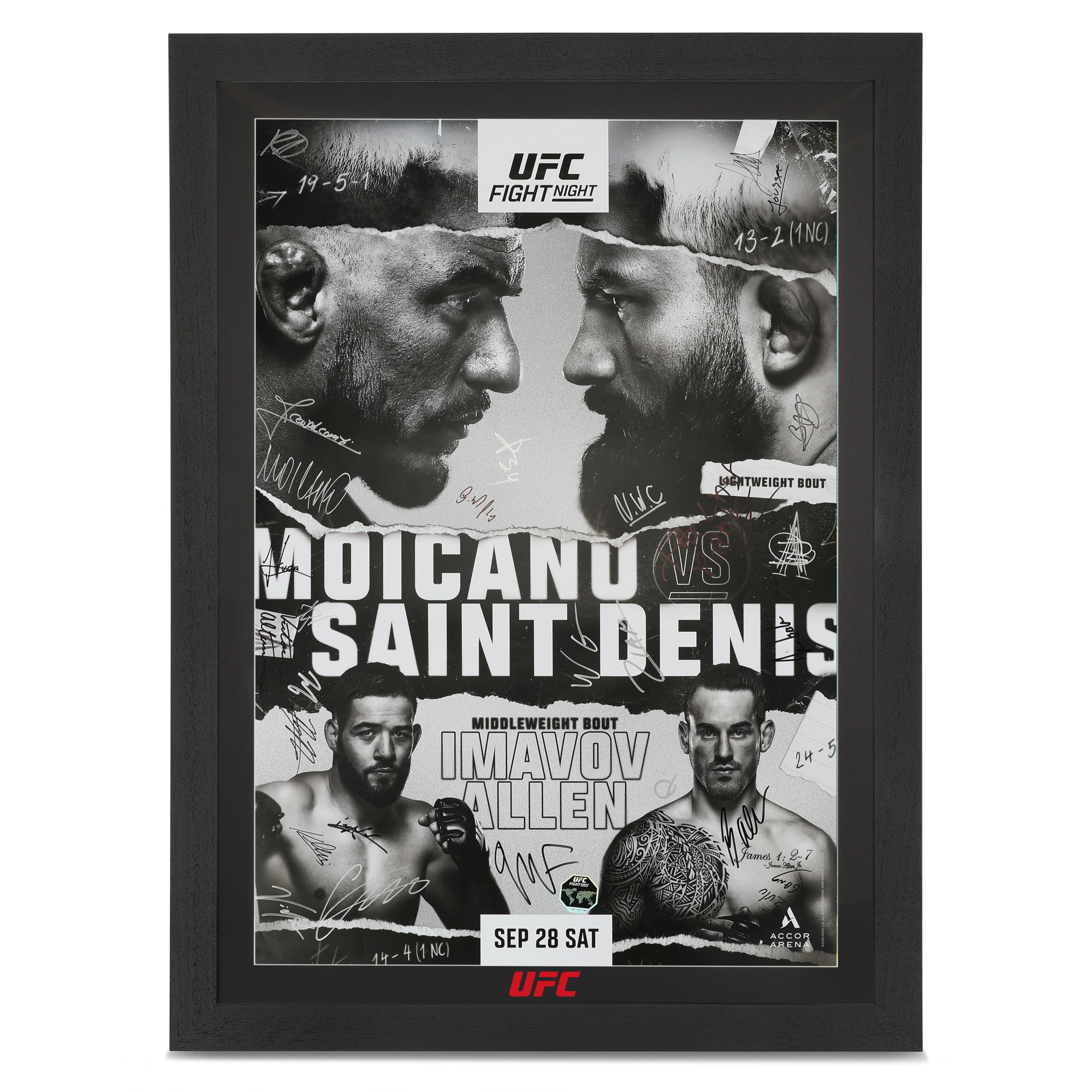 UFC Fight Night: Moicano vs Saint Denis Autographed Event Poster