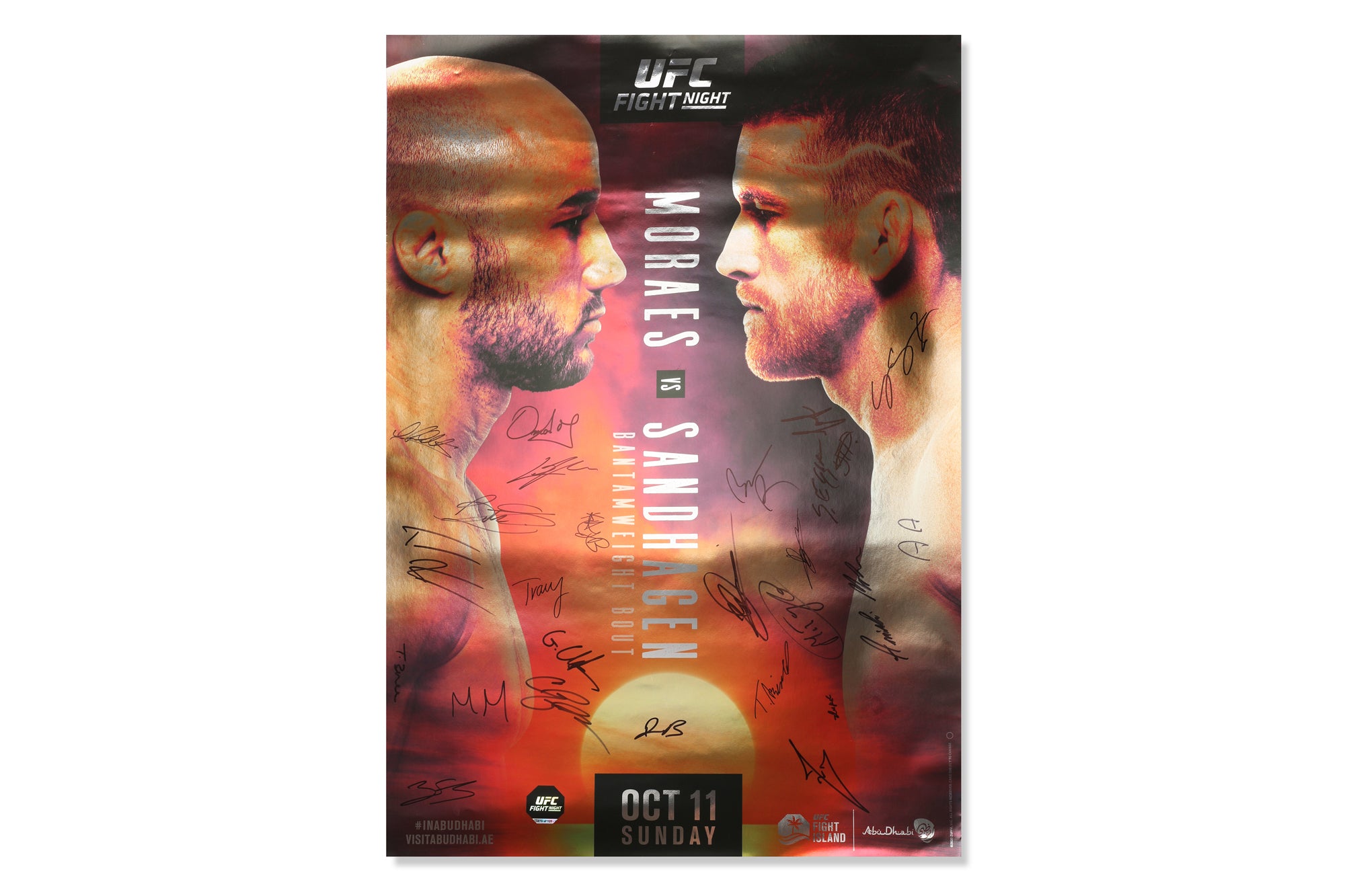 UFC Fight Night: Moraes vs Sandhagen Autographed Poster