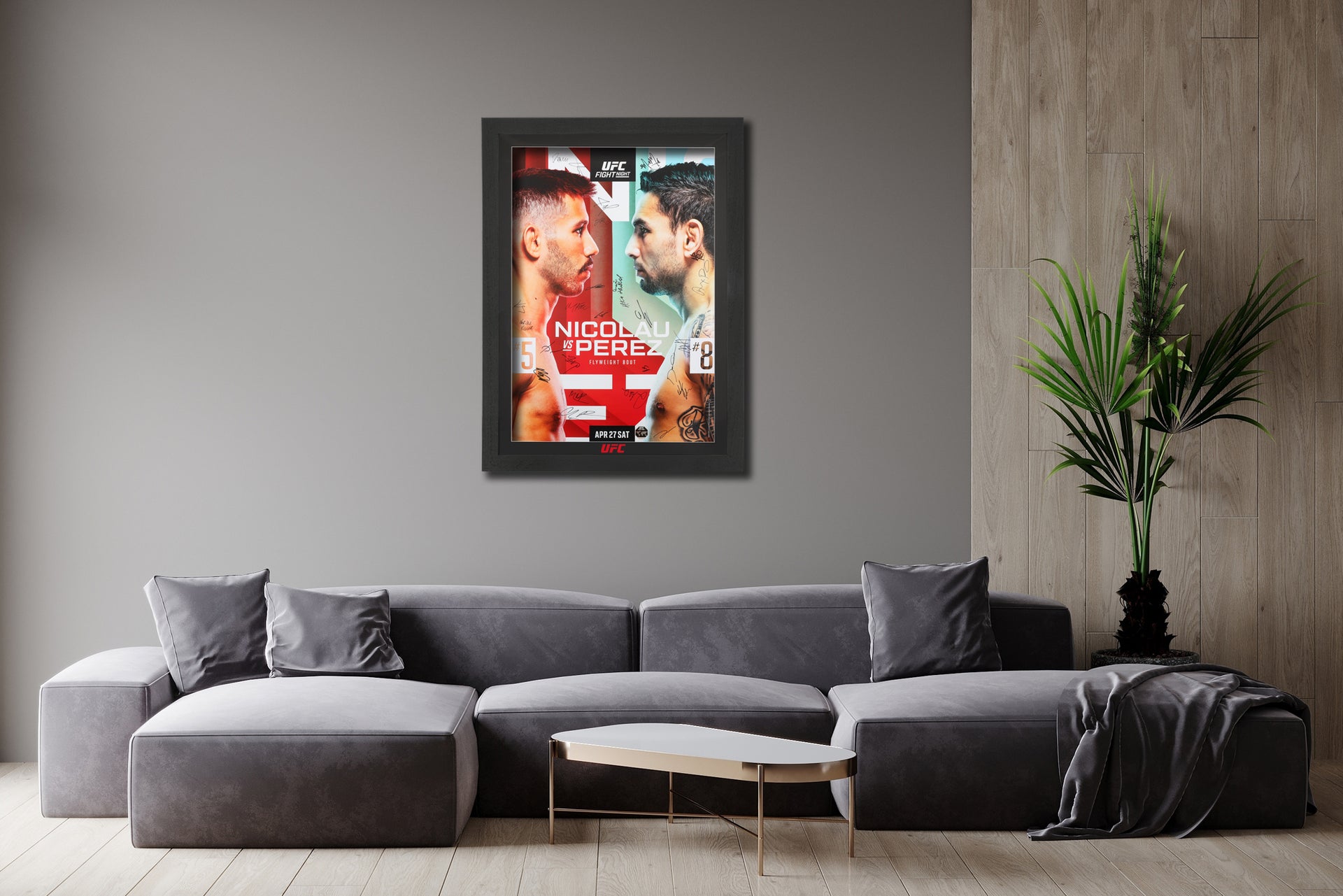 UFC Fight Night: Nicolau vs Perez 2 Autographed Event Poster