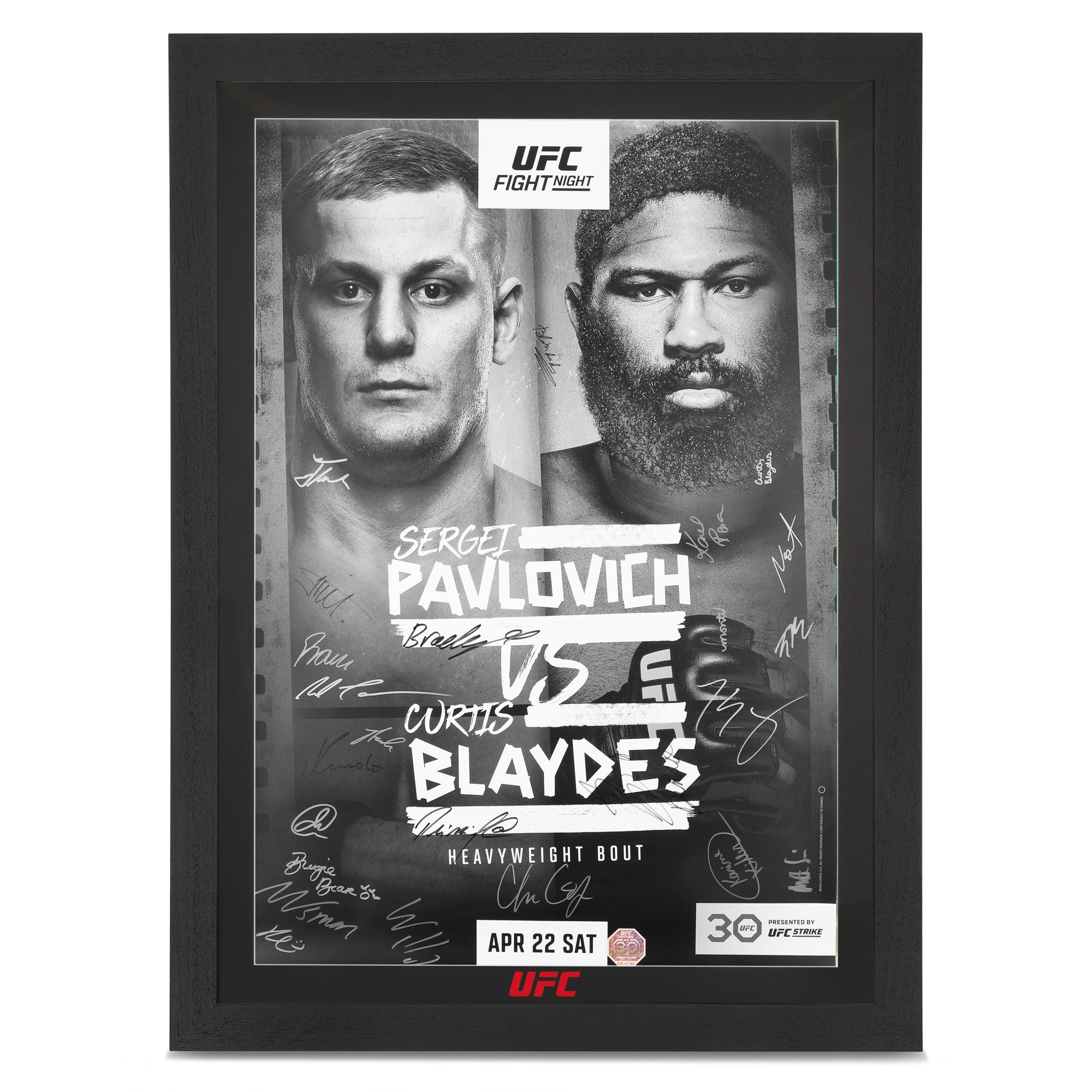 UFC Fight Night: Pavlovich vs Blaydes Autographed Event Poster