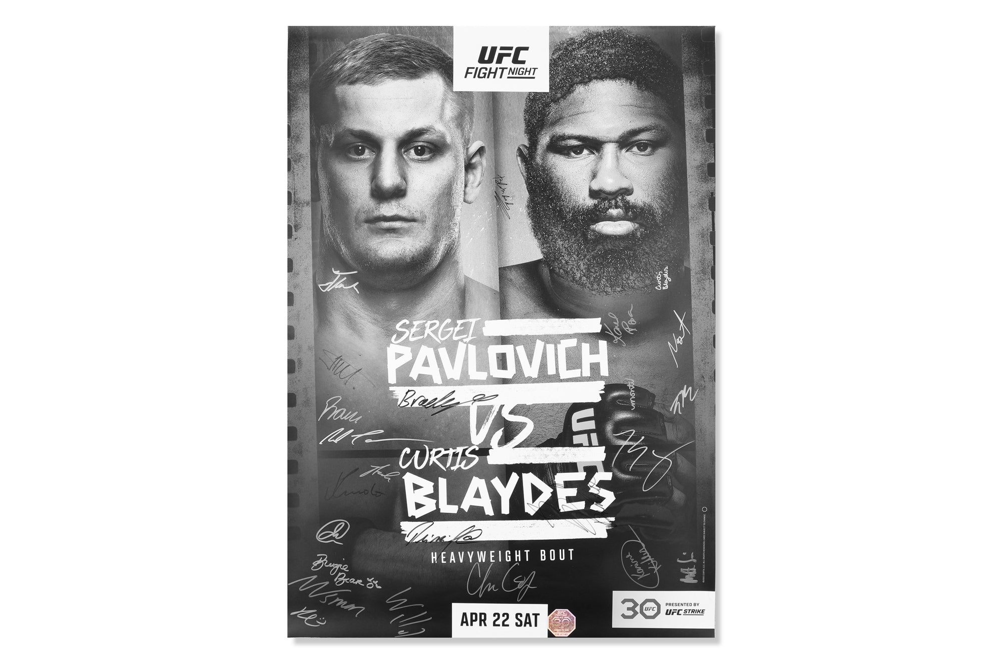 UFC Fight Night: Pavlovich vs Blaydes Autographed Event Poster