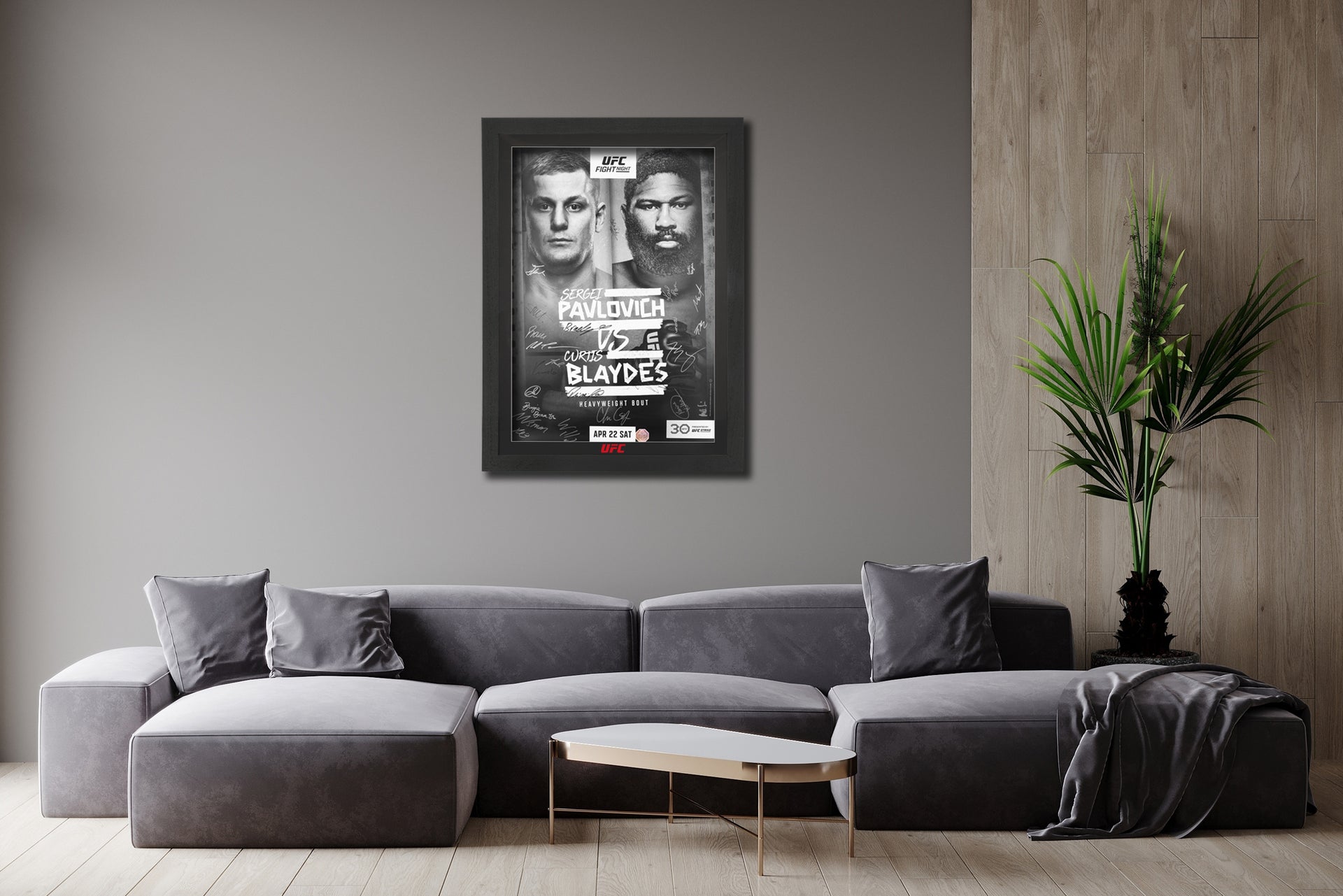 UFC Fight Night: Pavlovich vs Blaydes Autographed Event Poster