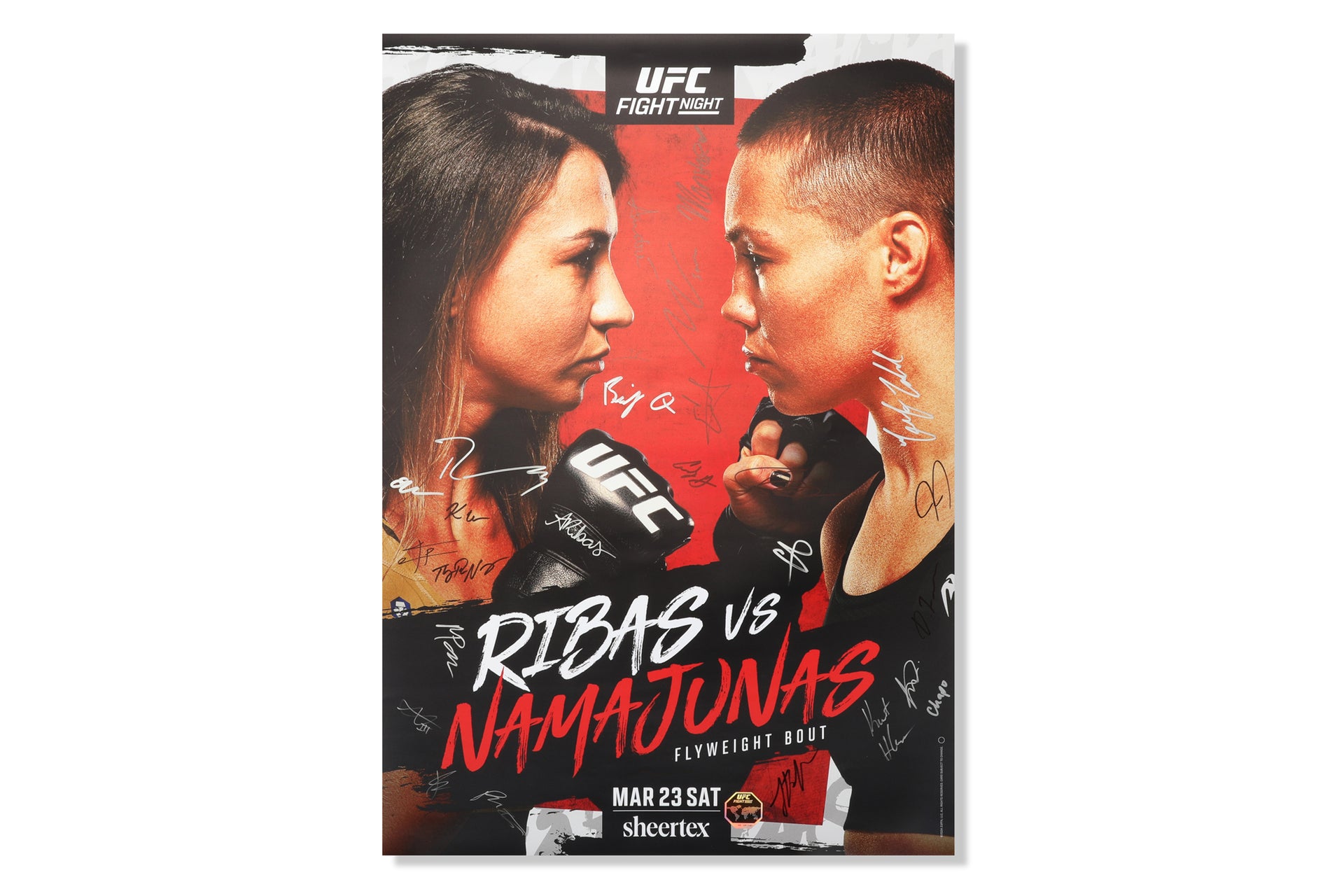 UFC Fight Night: Ribas vs Namajunas Autographed Event Poster
