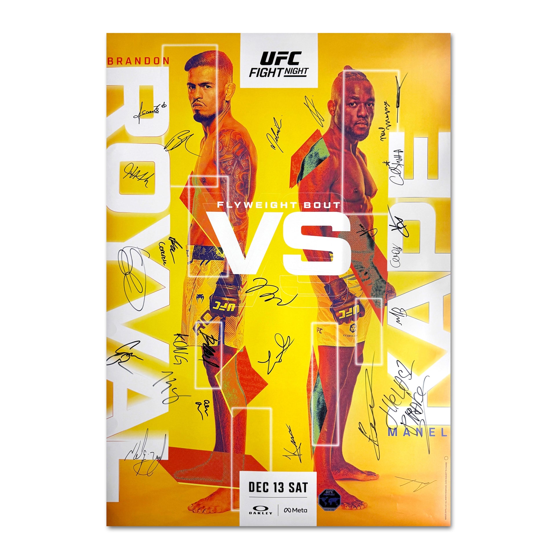 UFC Fight Night: Royval vs Kape Autographed Event Poster