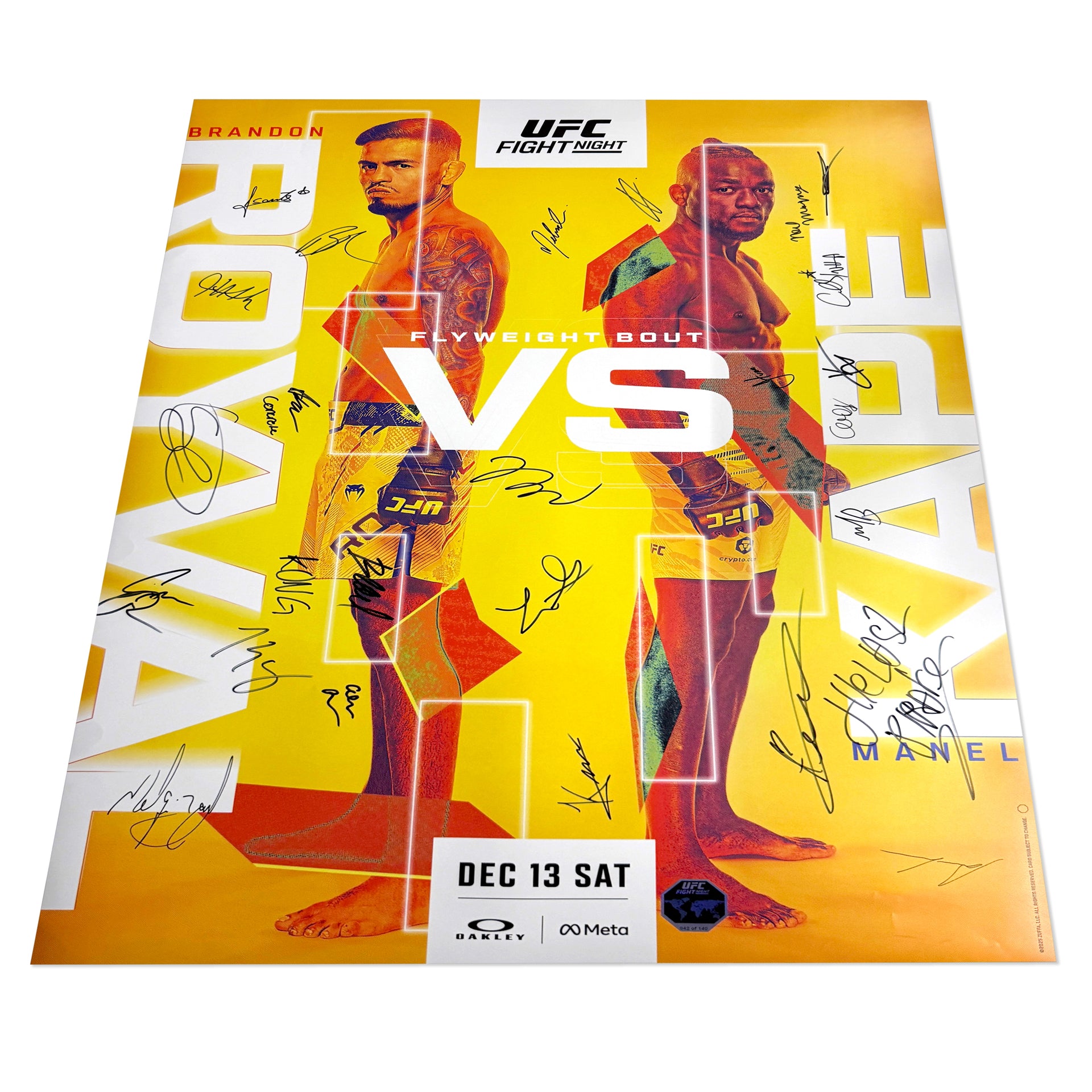 UFC Fight Night: Royval vs Kape Autographed Event Poster
