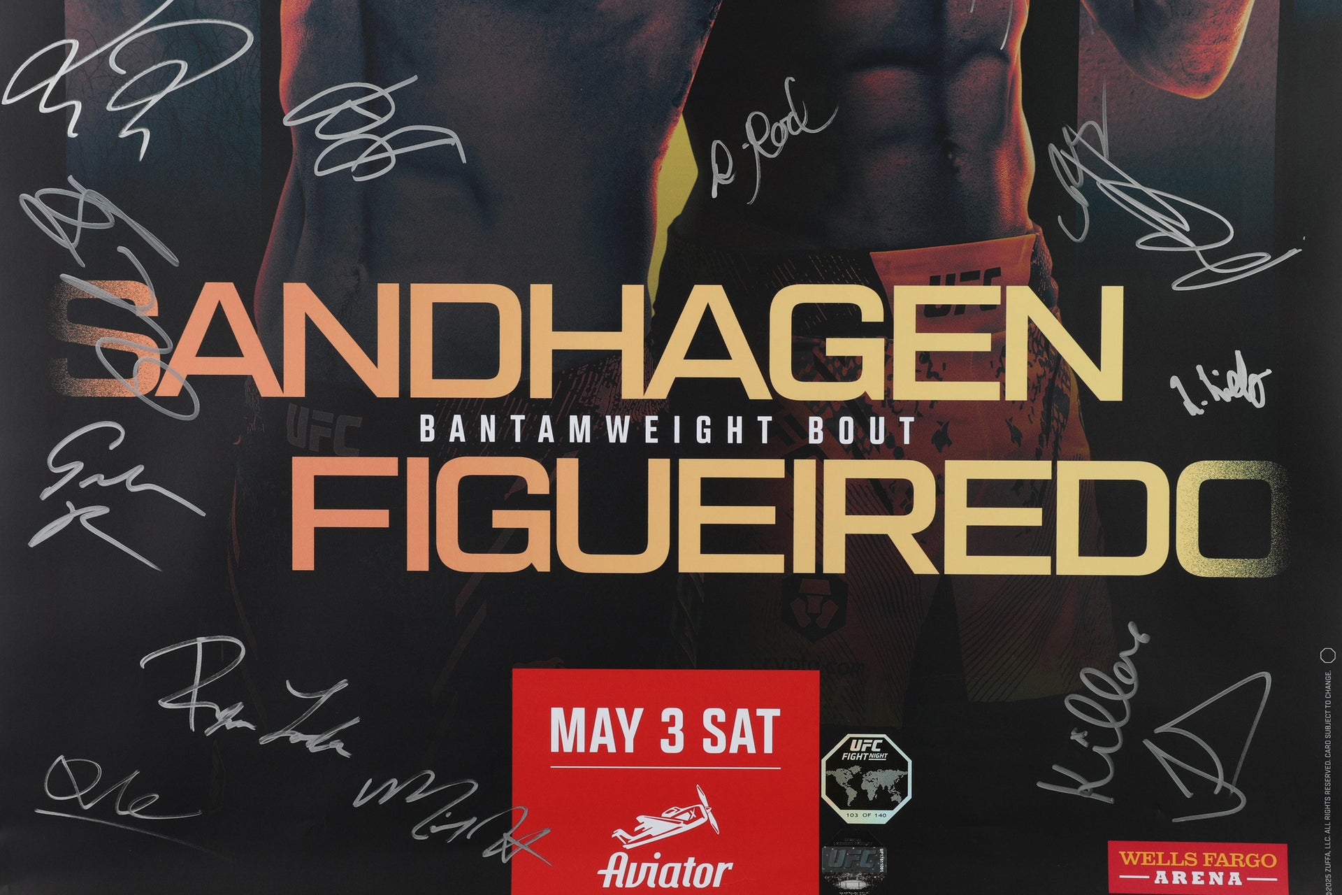UFC Fight Night: Sandhagen vs Figueiredo Autographed Event Poster