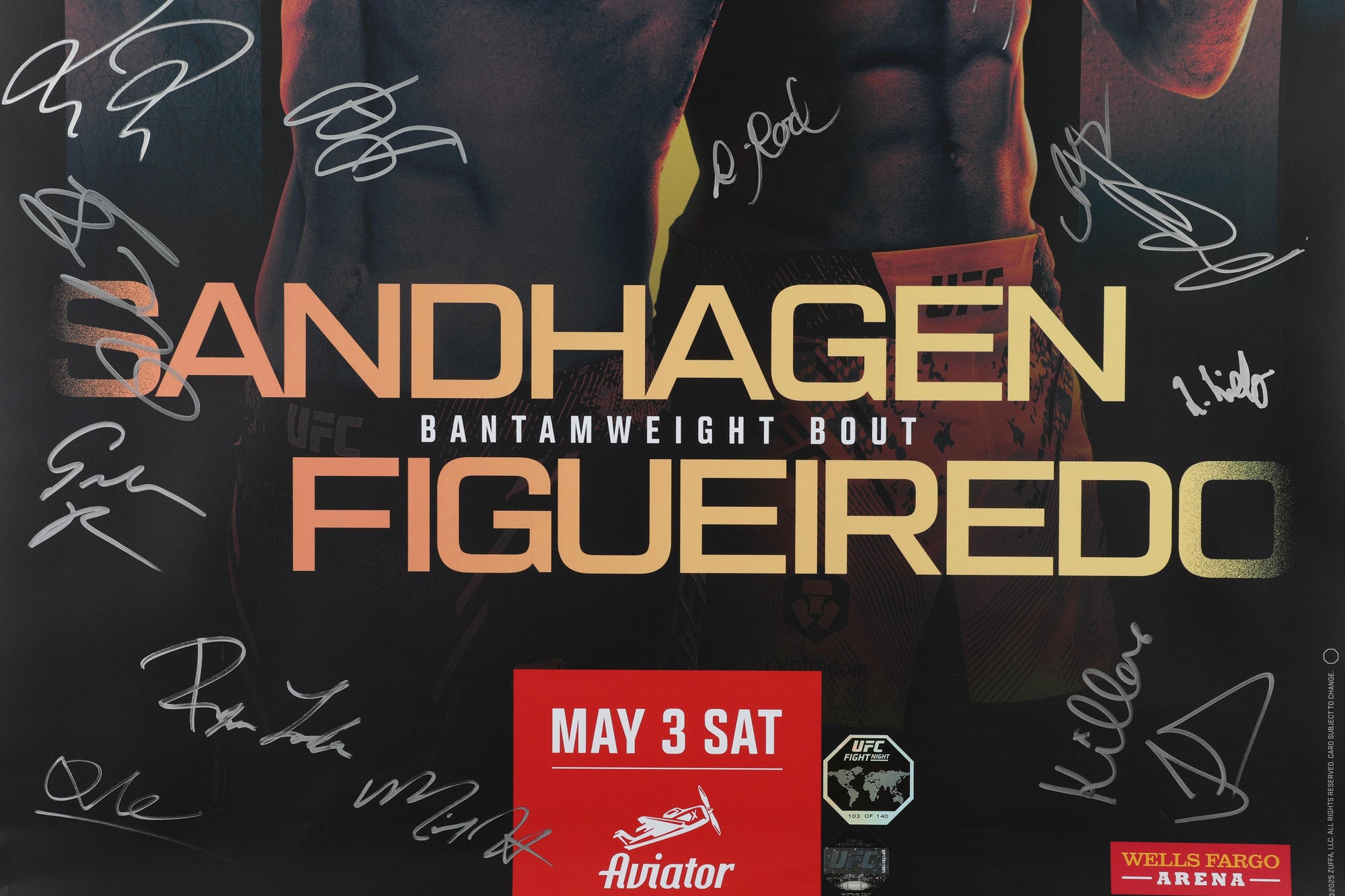 UFC Fight Night: Sandhagen vs Figueiredo Autographed Event Poster