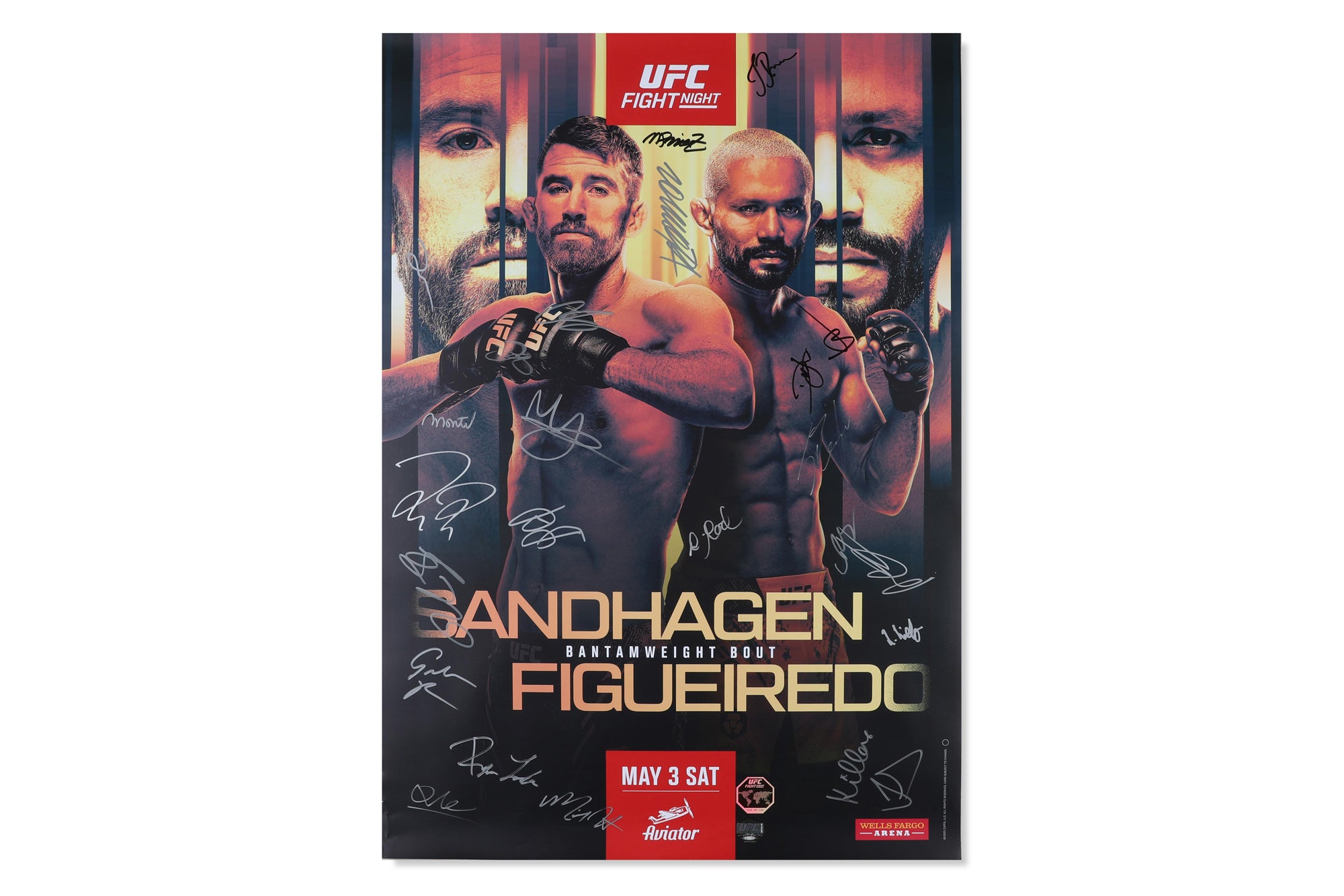 UFC Fight Night: Sandhagen vs Figueiredo Autographed Event Poster