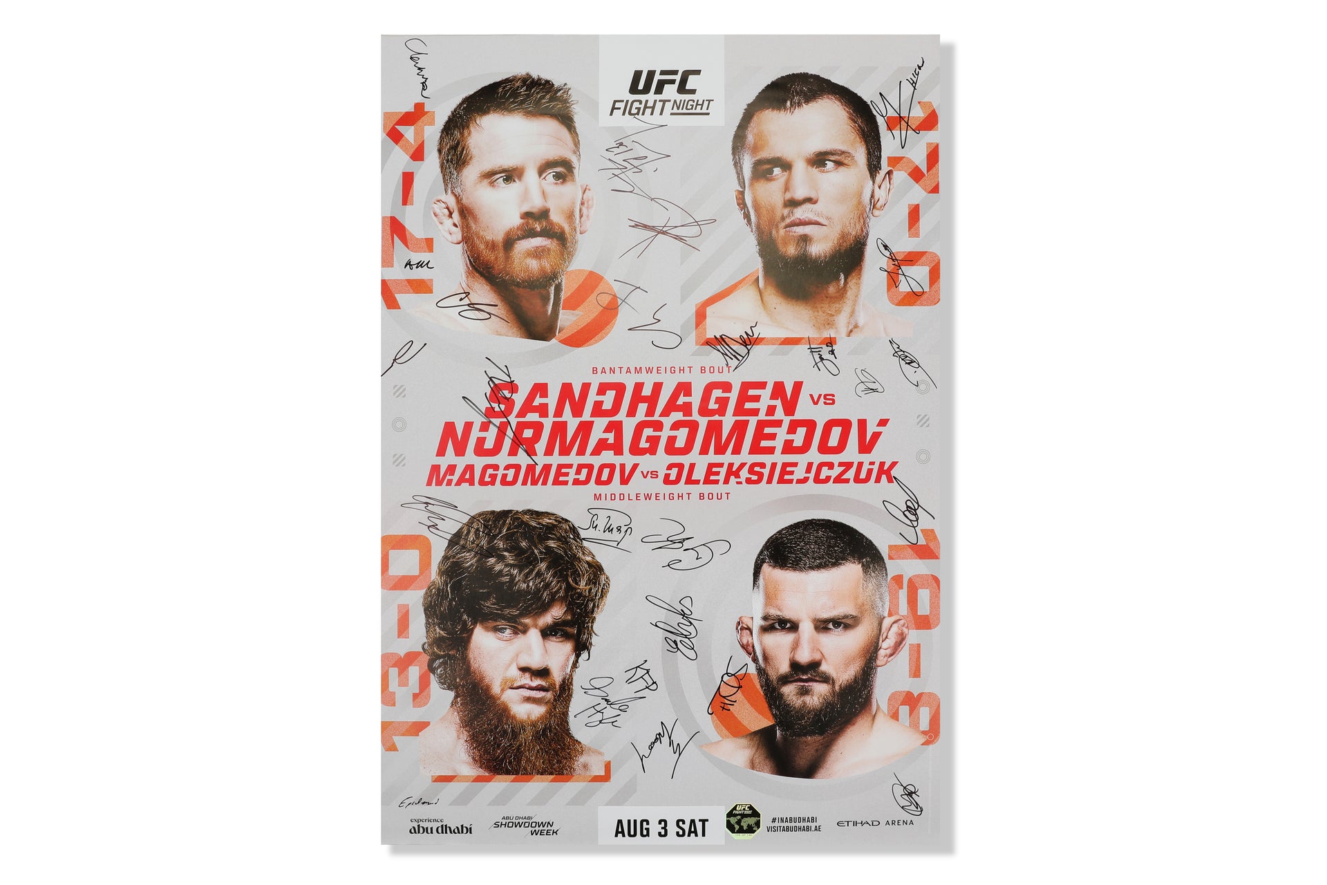 UFC Fight Night Cory Sandhagen vs Umar Nurmagomedov Autographed Event Poster