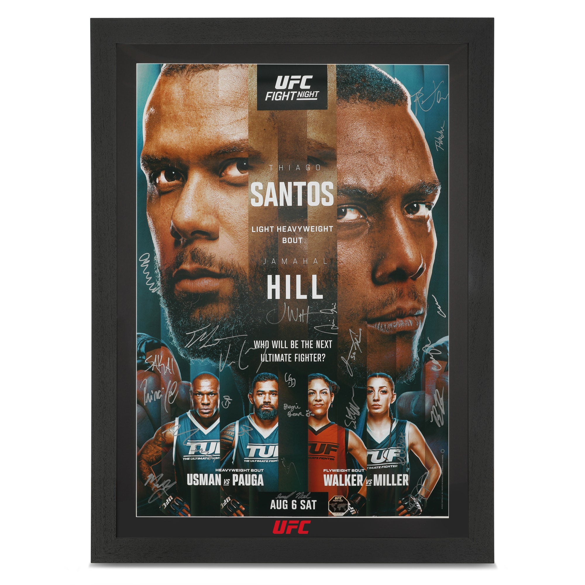 UFC Fight Night: Santos vs Hill Autographed Event Poster