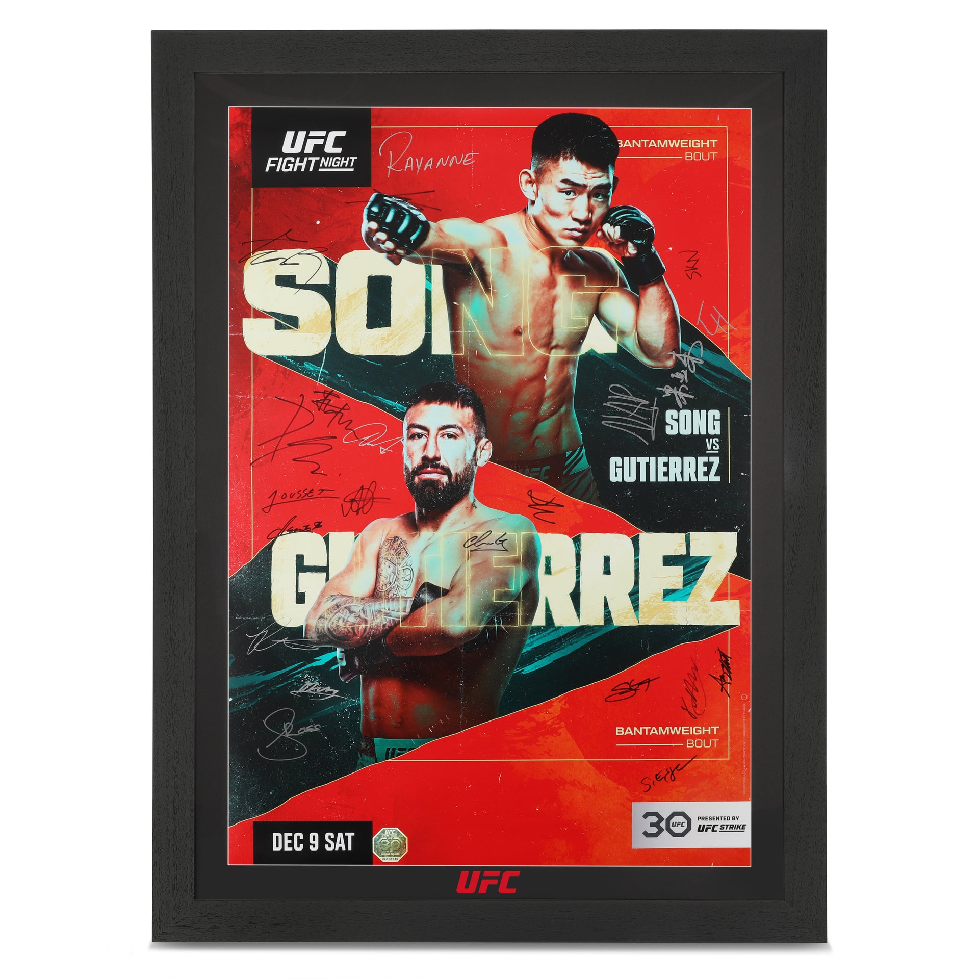 UFC Fight Night: Song vs Gutiérrez Autographed Event Poster