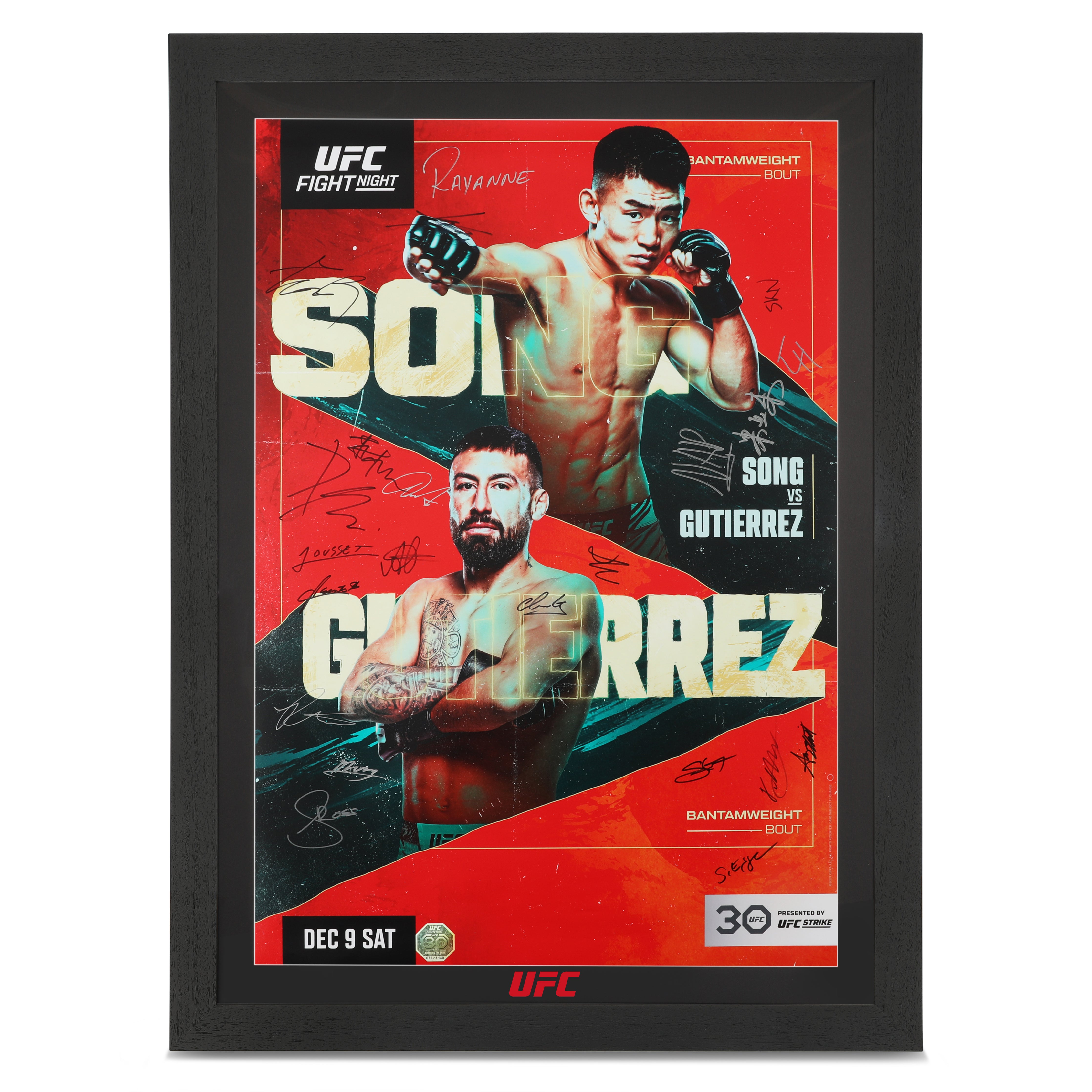 UFC Fight Night: Song vs Gutiérrez Autographed Poster