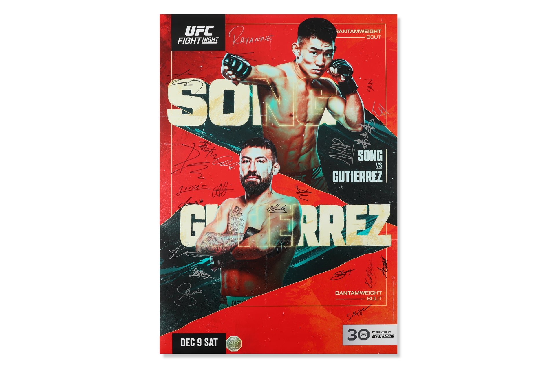 UFC Fight Night: Song vs Gutiérrez Autographed Event Poster