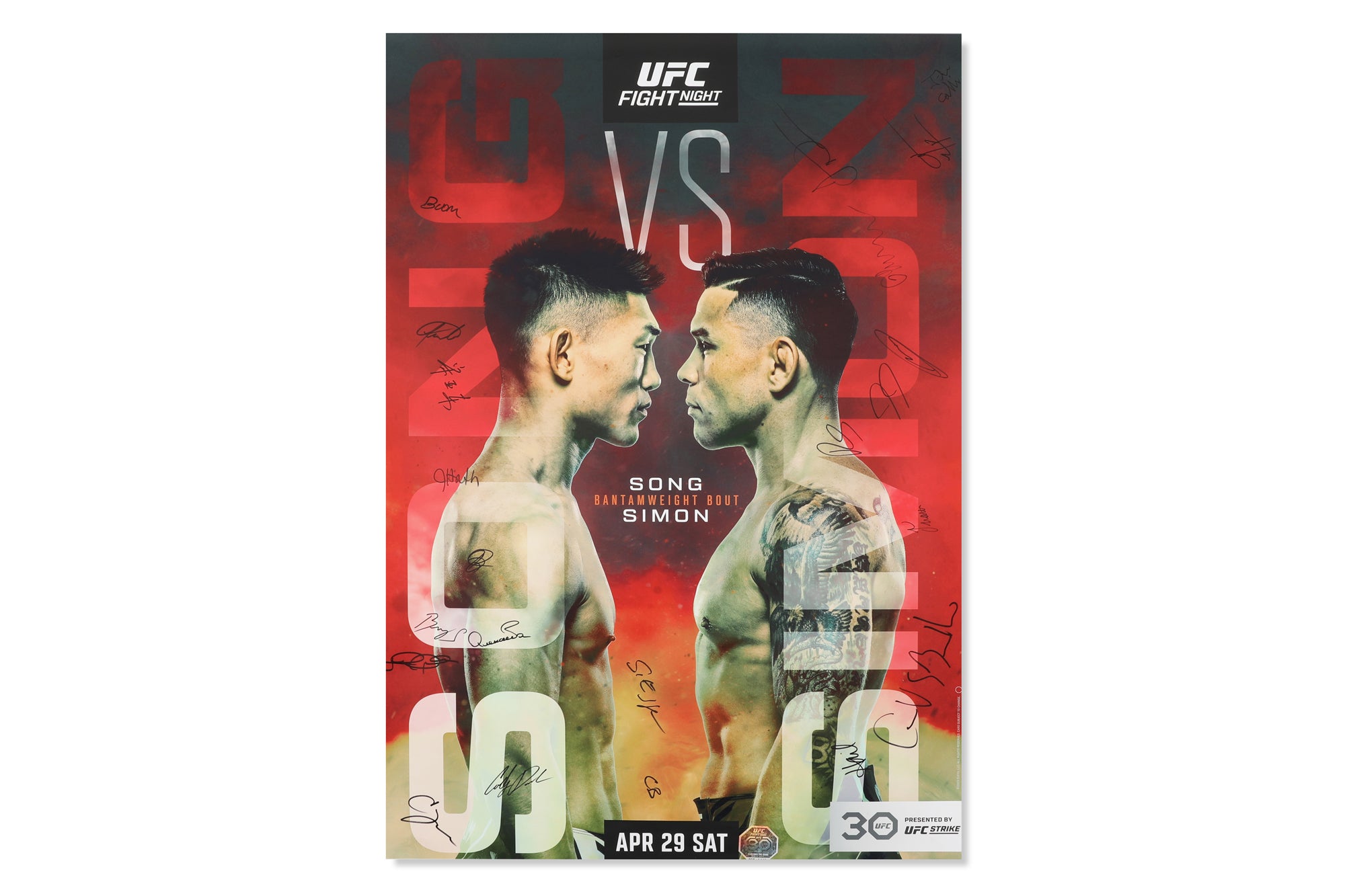 UFC Fight Night: Song vs Simón Autographed Event Poster