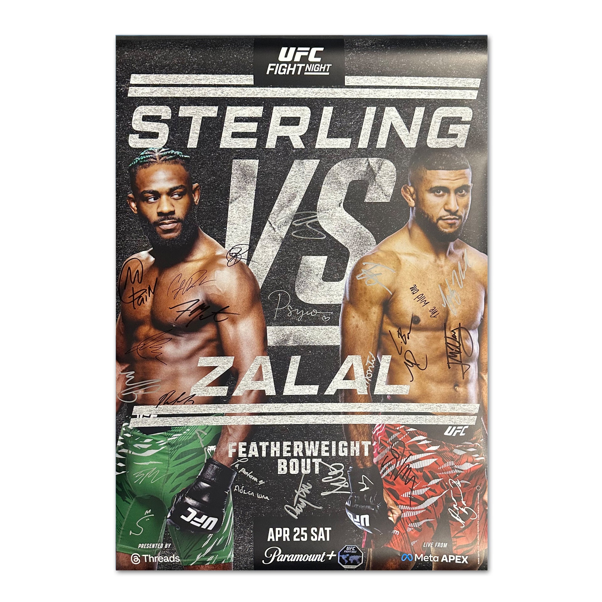 UFC Fight Night: Sterling vs Zalal Autographed Event Poster