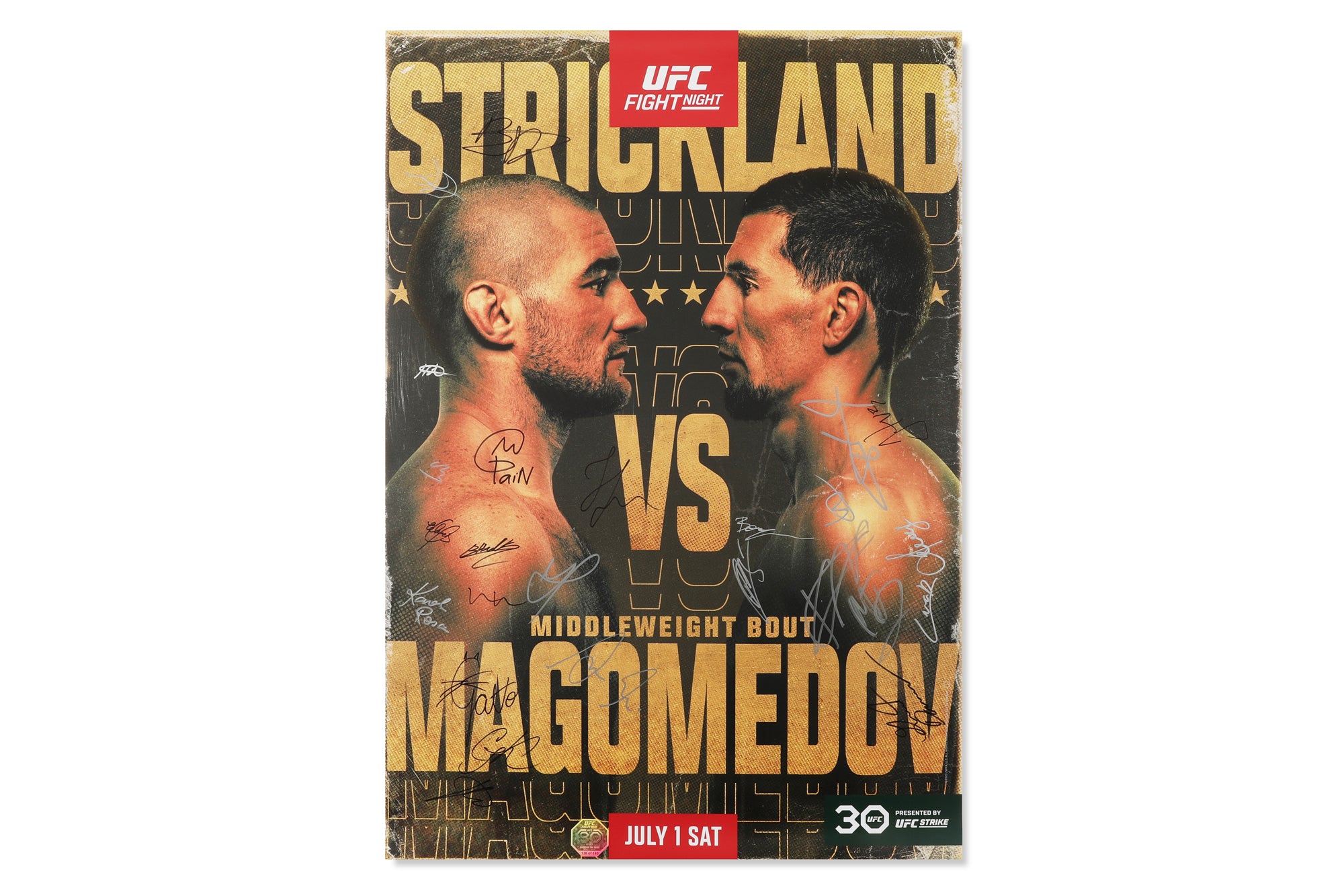 UFC Fight Night: Strickland vs Magomedov Autographed Event Poster