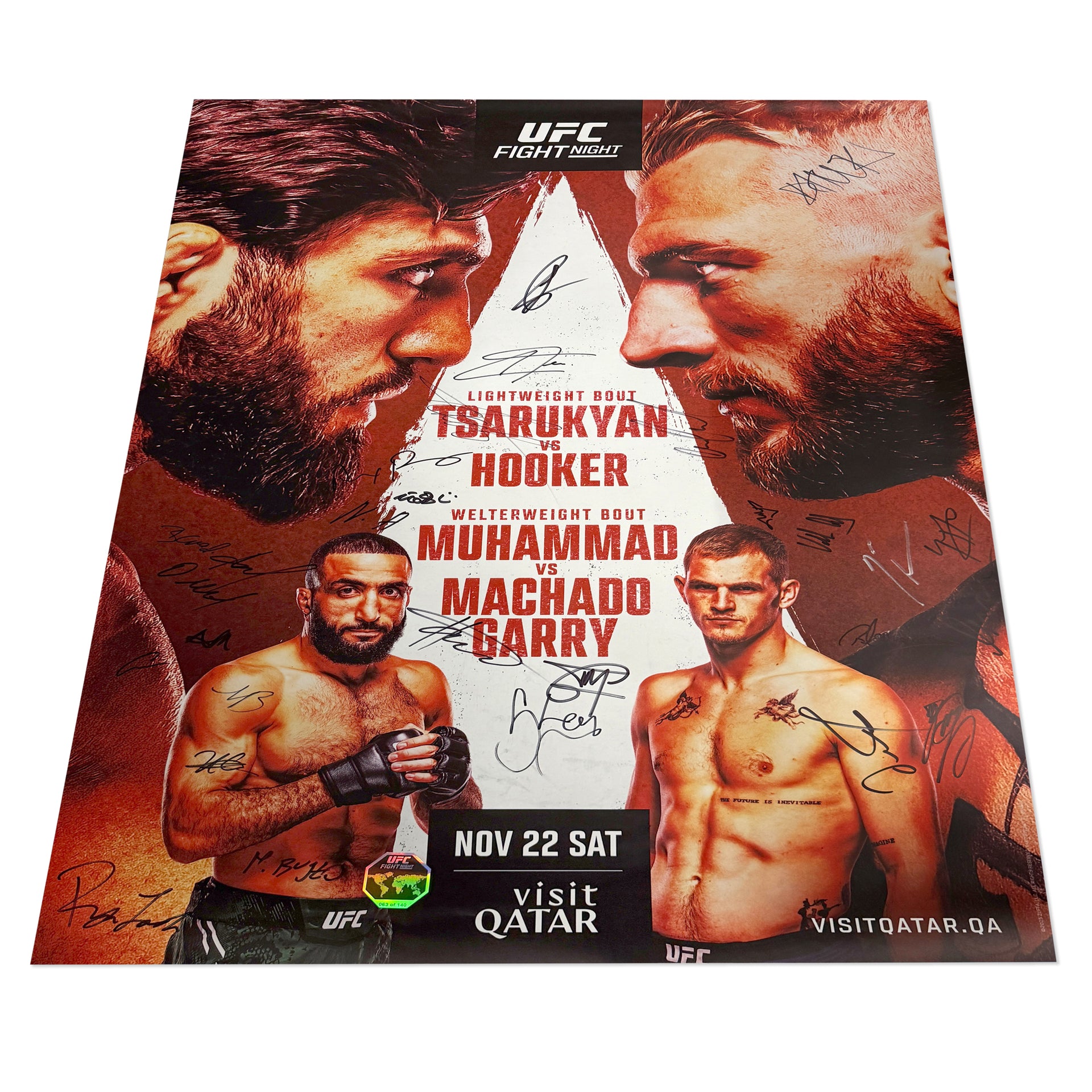 UFC Fight Night: Tsarukyan vs Hooker Autographed Event Poster