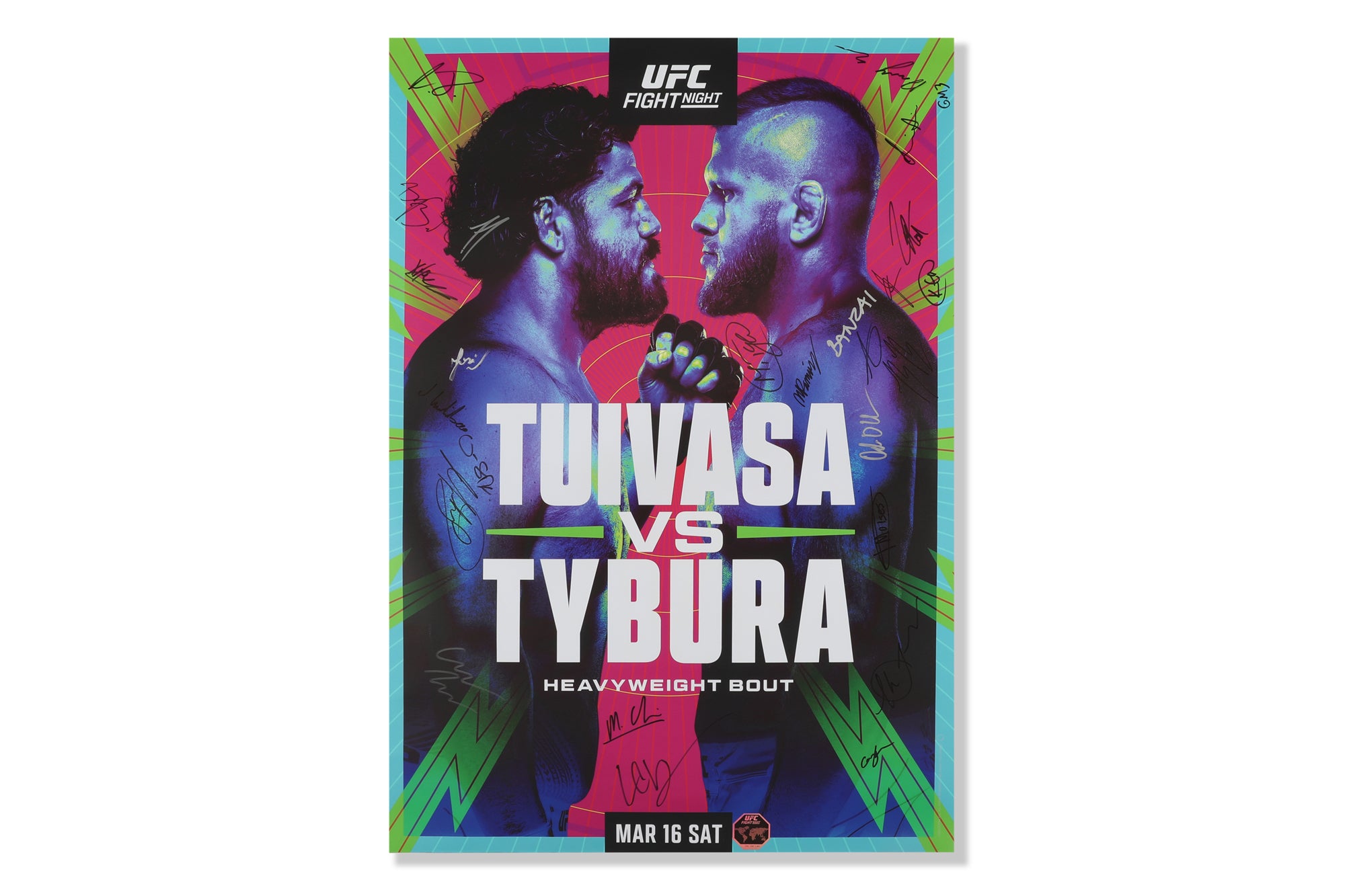 UFC Fight Night: Tuivasa vs Tybura Autographed Event Poster