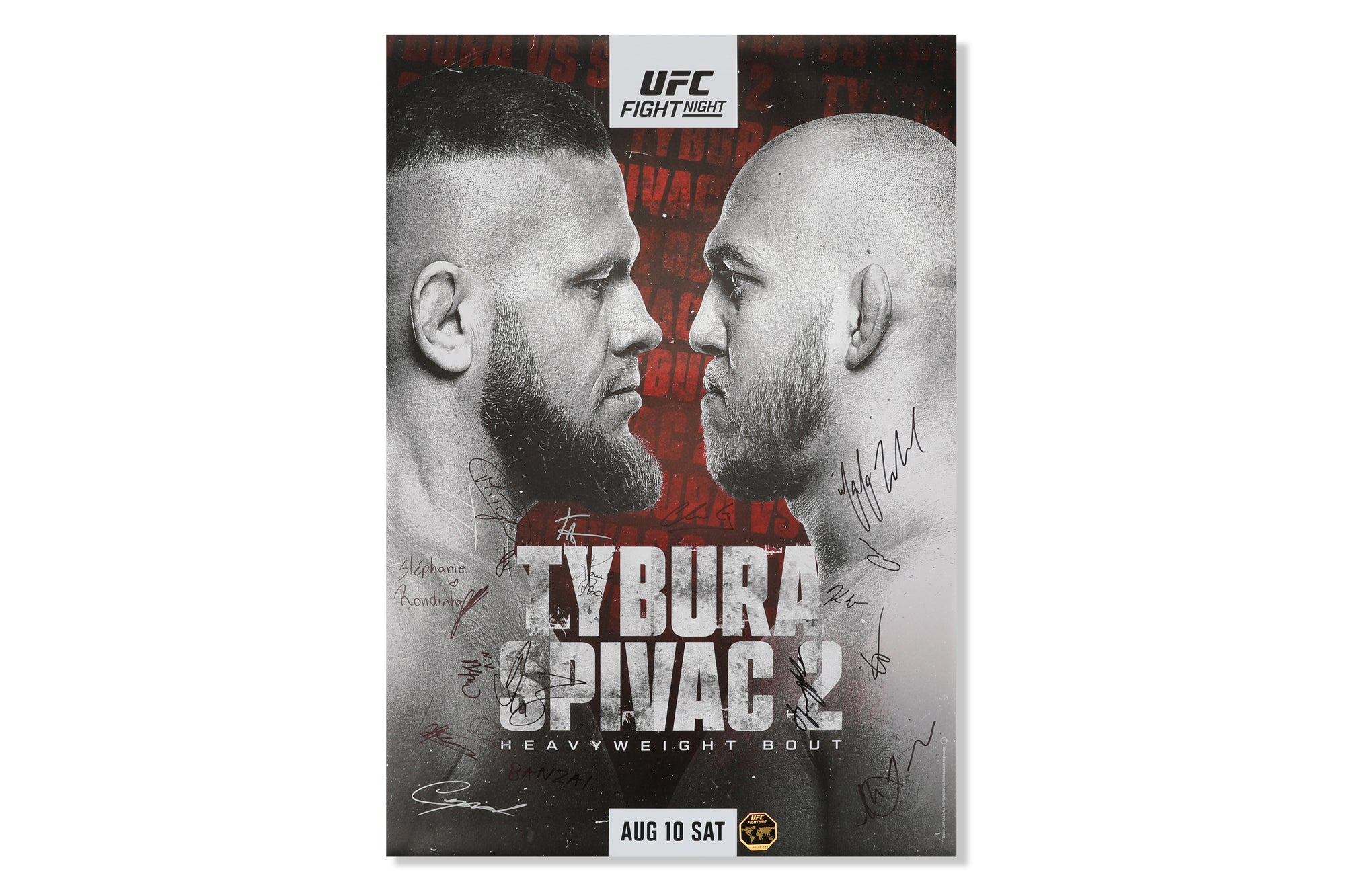 UFC Fight Night: Tybura vs Spivac 2 Autographed Event Poster