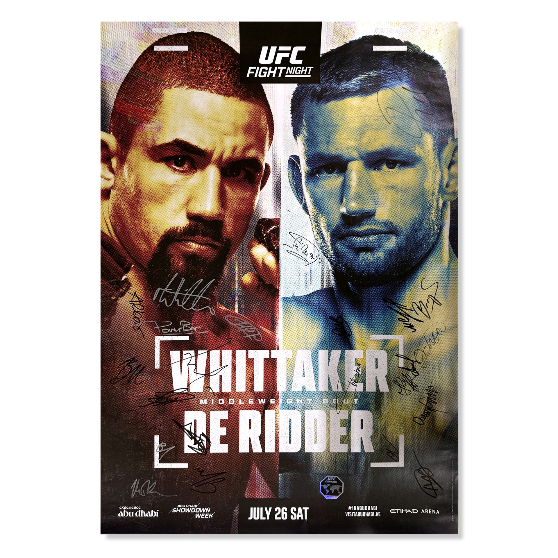 UFC Fight Night: Whittaker vs de Ridder Autographed Event Poster