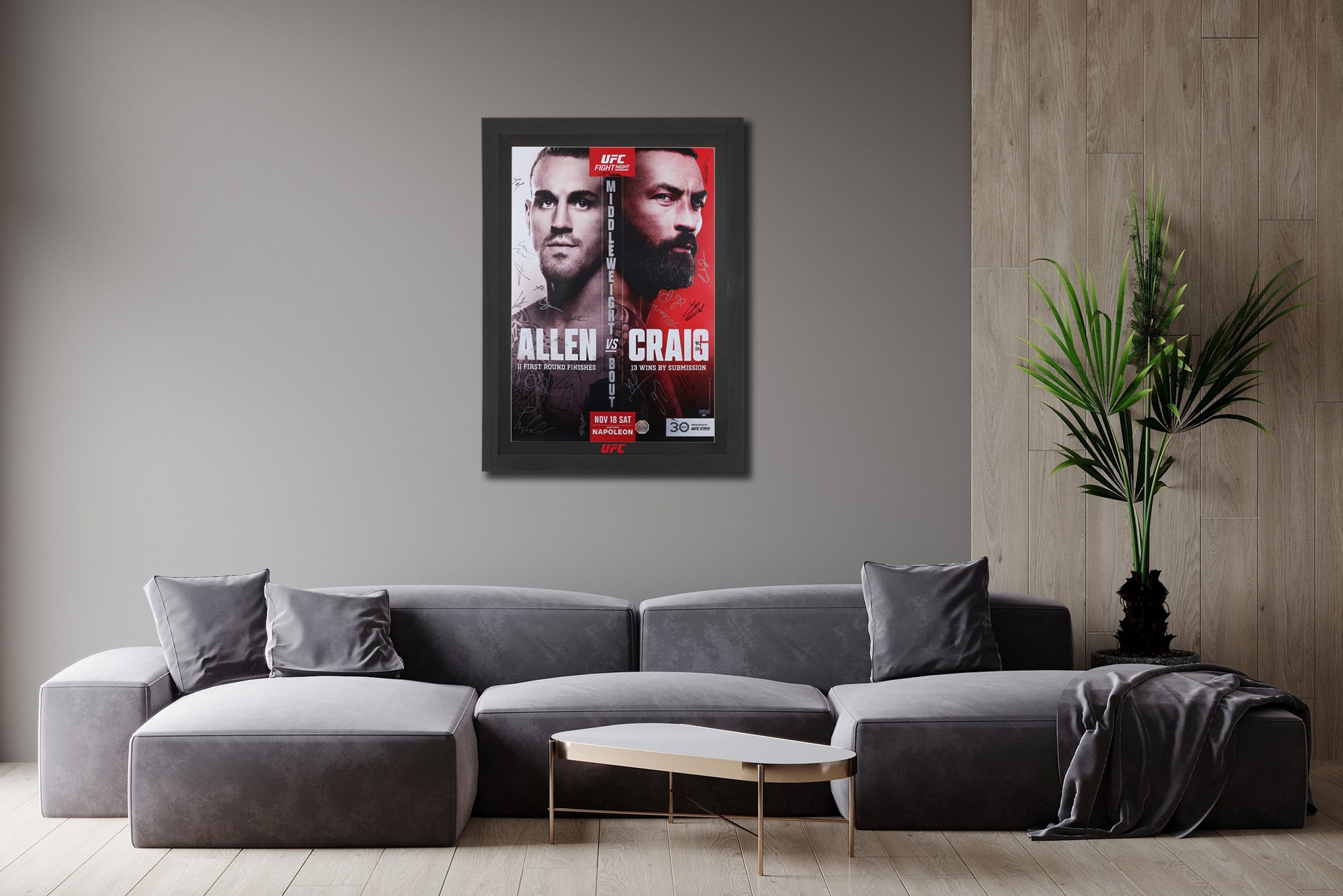 UFC Fight Night: Allen vs Craig Autographed Event Poster