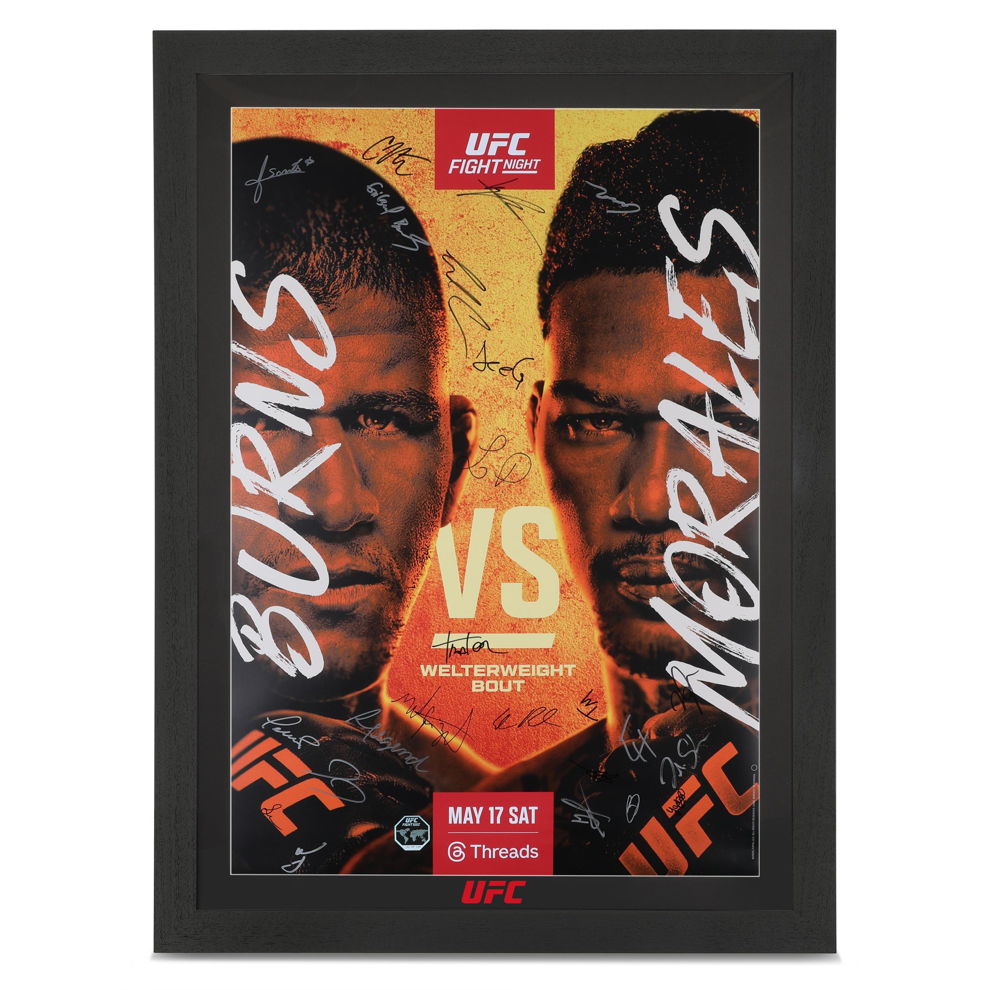 UFC Fight Night: Burns vs Morales Autographed Event Poster