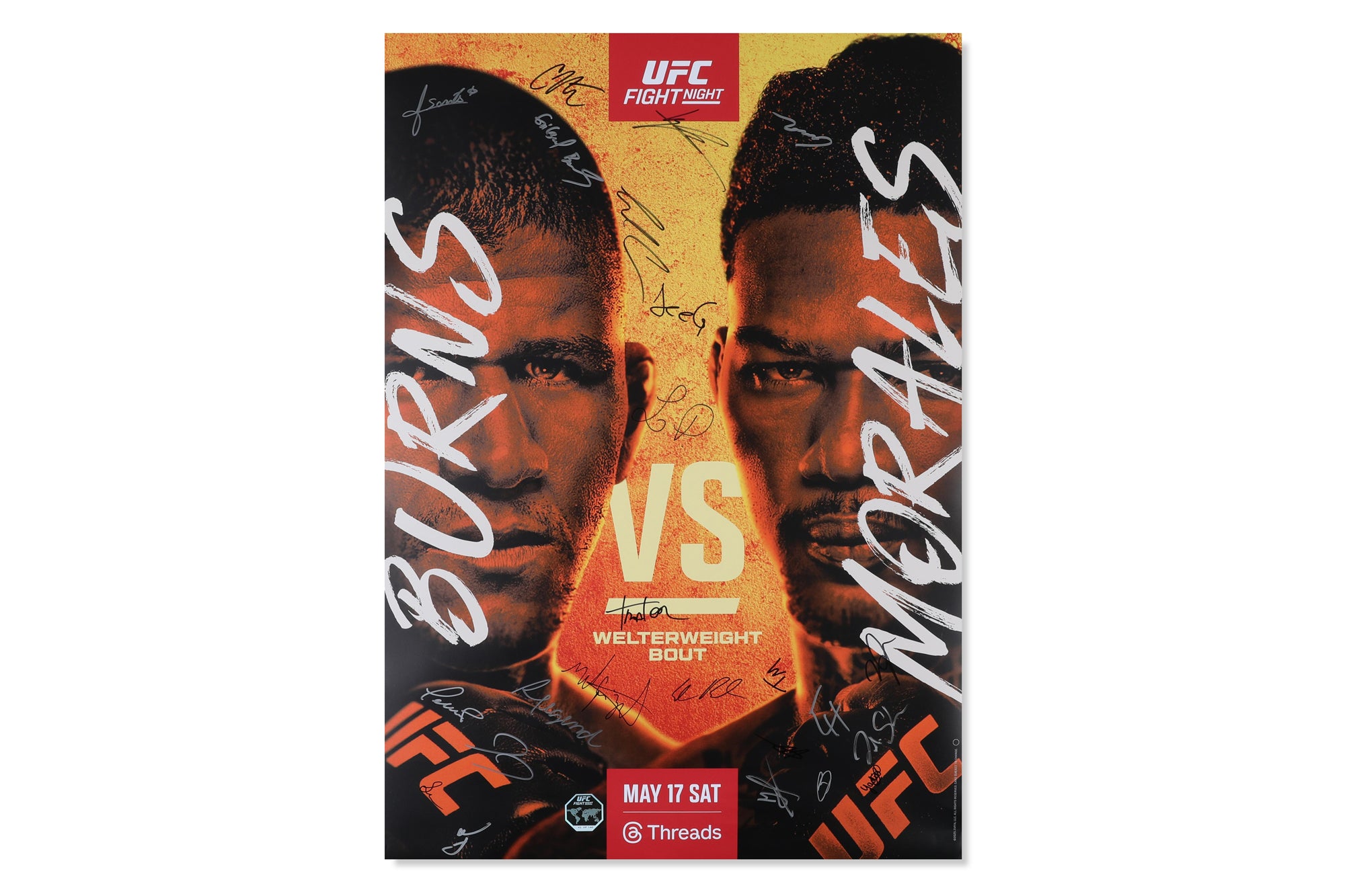 UFC Fight Night: Burns vs Morales Autographed Event Poster