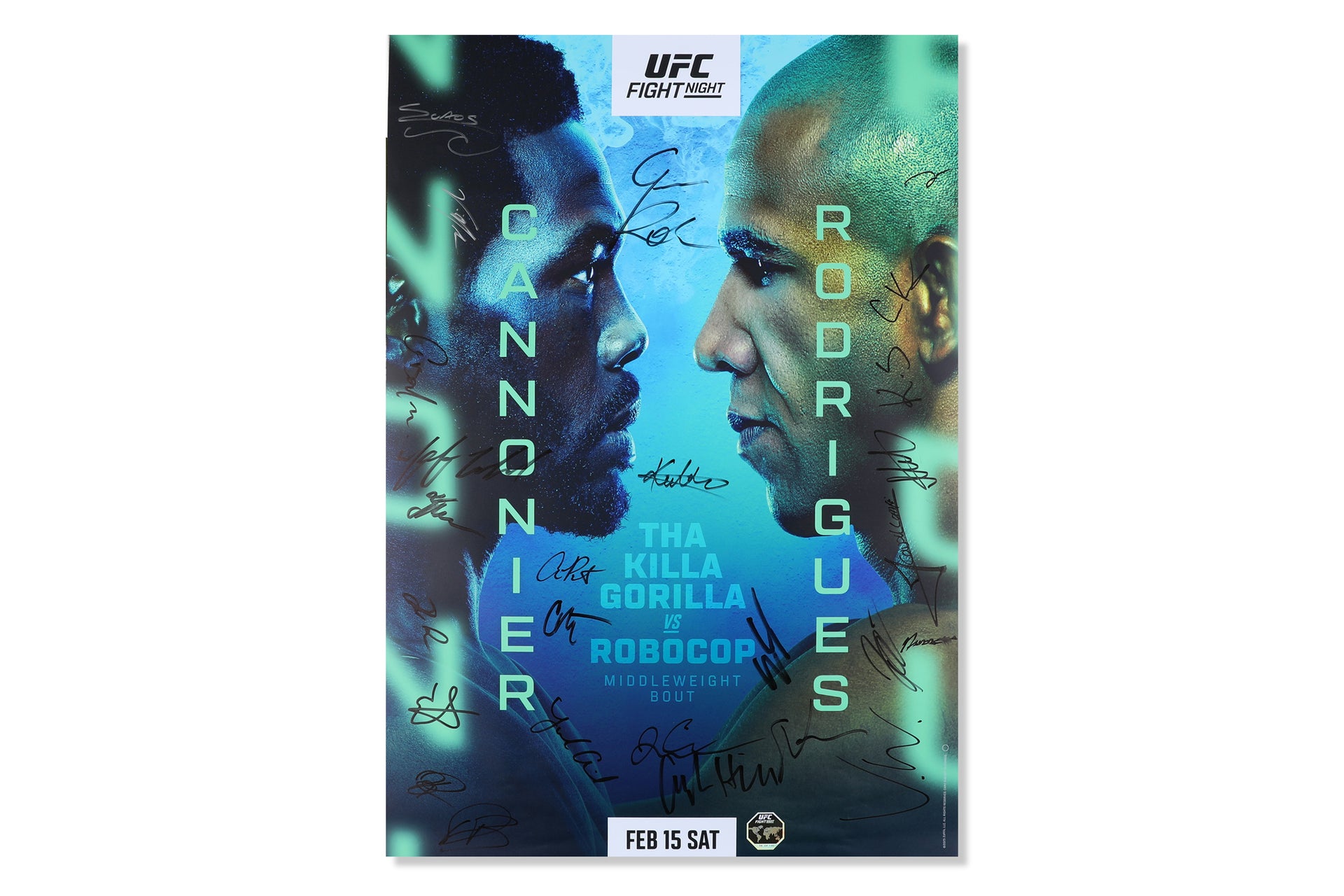 UFC Fight Night: Cannonier vs Rodrigues Autographed Event Poster