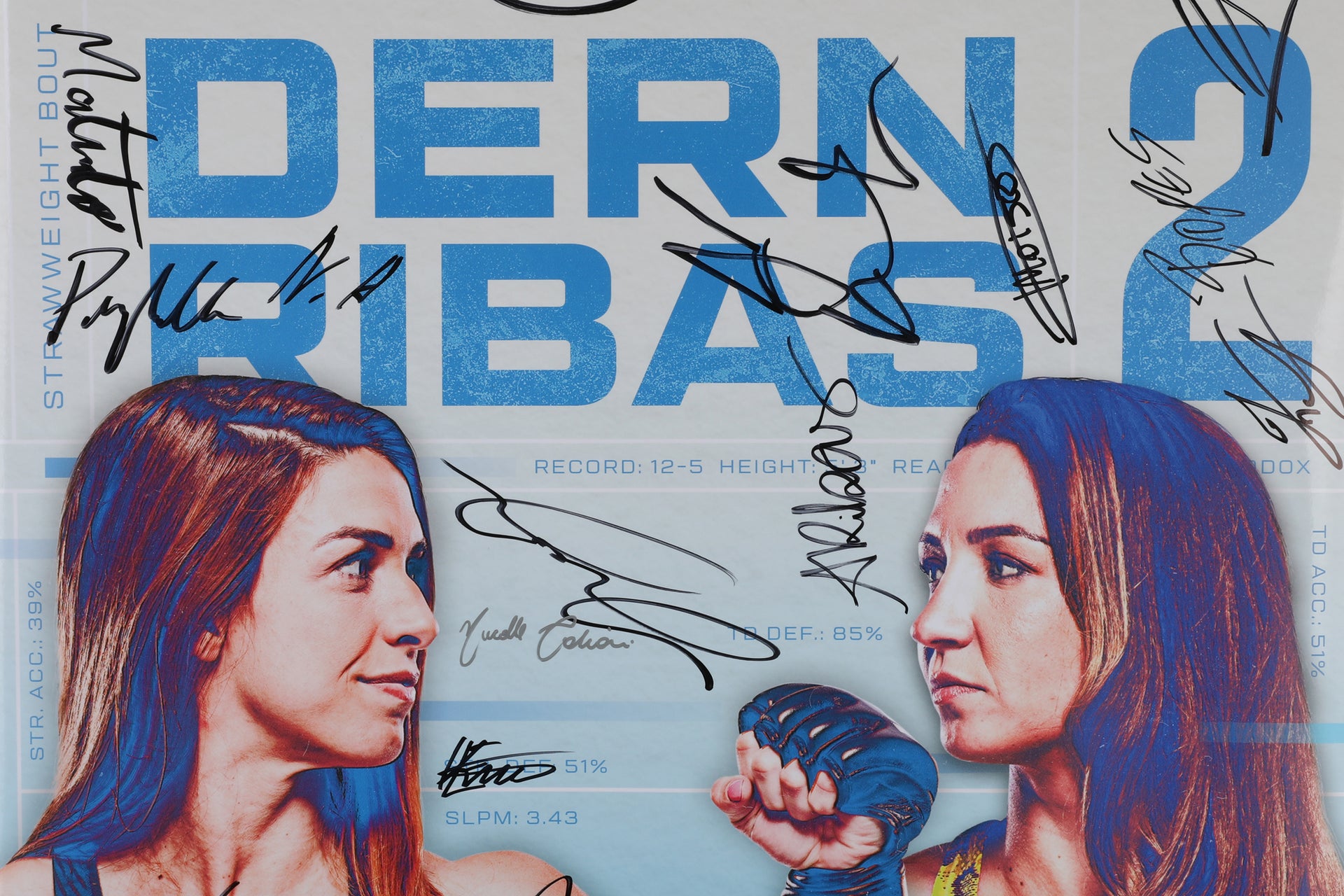 UFC Fight Night: Dern vs Ribas 2 Autographed Event Poster