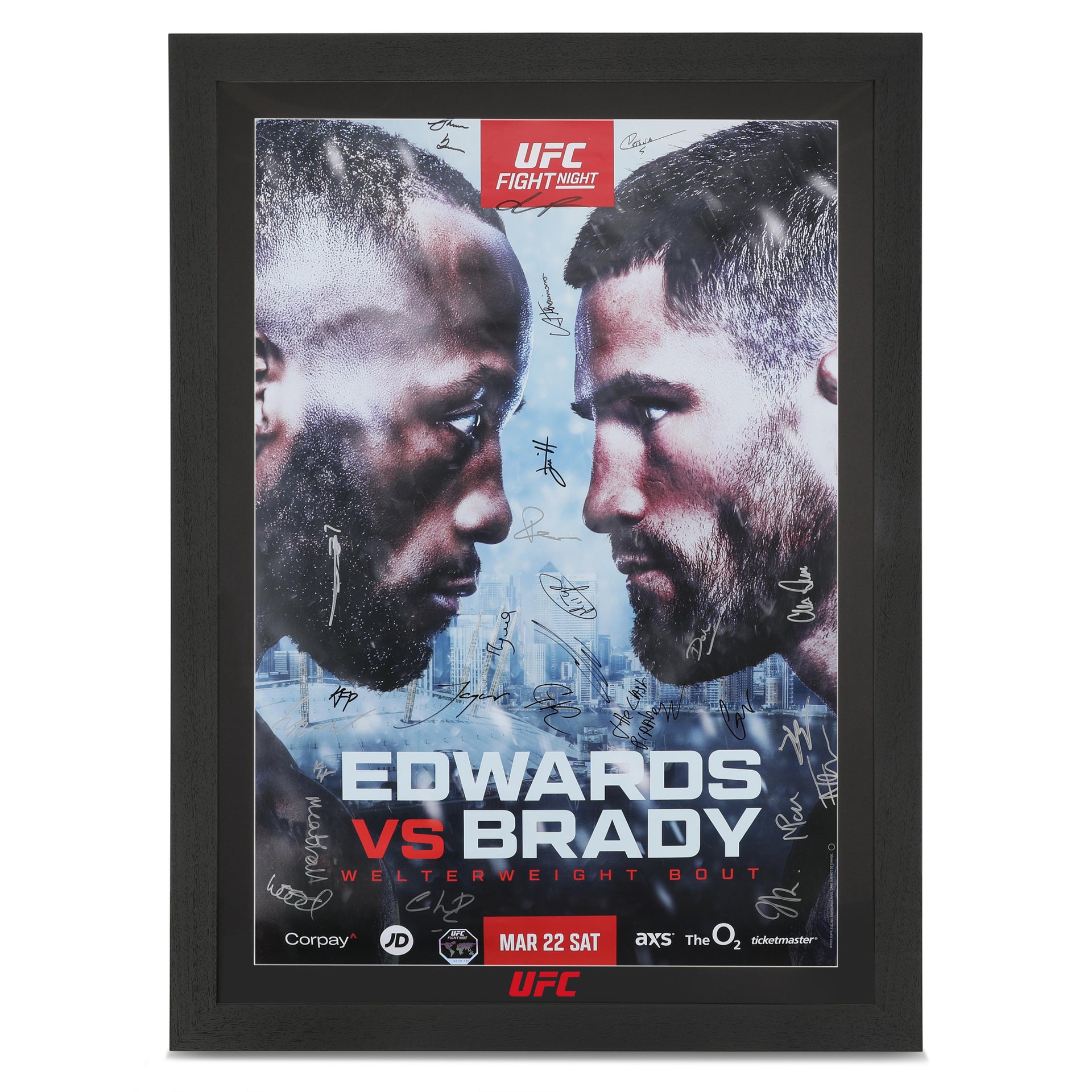 UFC Fight Night: Edwards vs Brady Autographed Event Poster