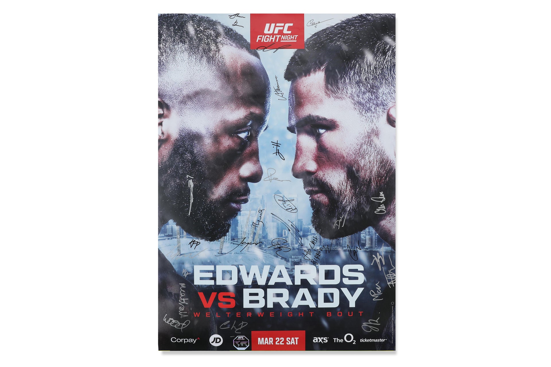 UFC Fight Night: Edwards vs Brady Autographed Event Poster