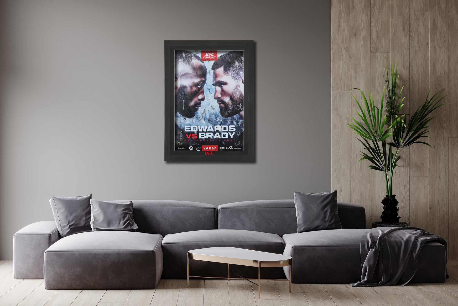 UFC Fight Night: Edwards vs Brady Autographed Event Poster