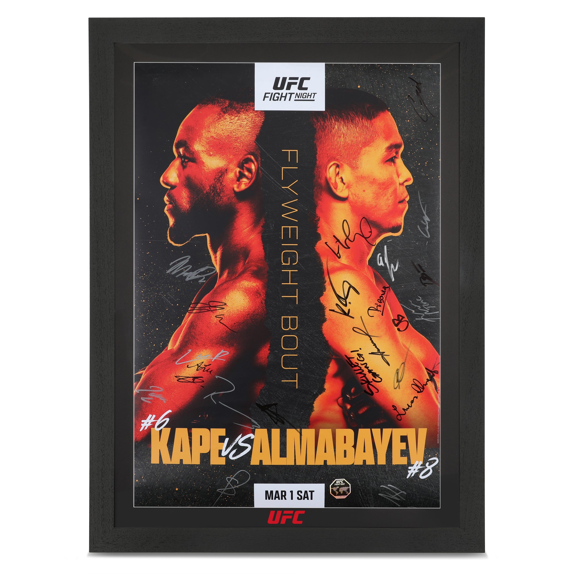 UFC Fight Night: Kape vs Almabayev Autographed Event Poster