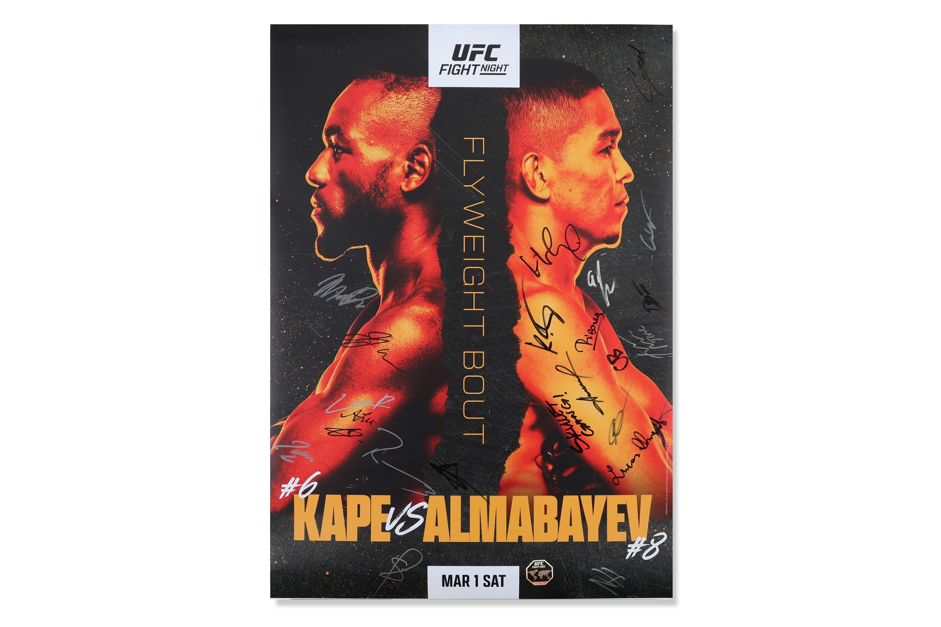 UFC Fight Night: Kape vs Almabayev Autographed Event Poster