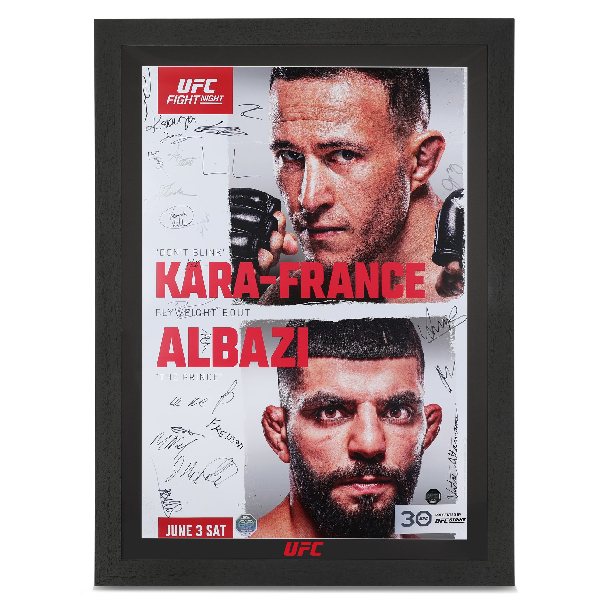 UFC Fight Night: Kara-France vs Albazi Autographed Event Poster