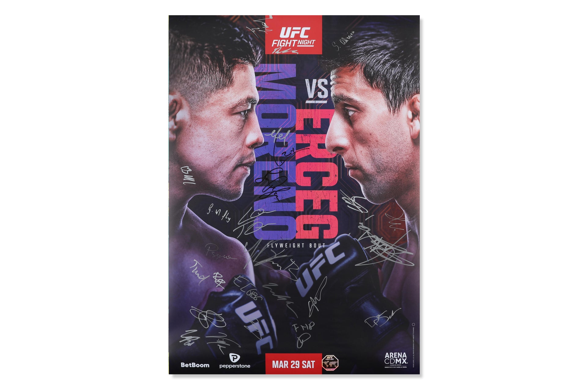 UFC Fight Night: Moreno vs Erceg Autographed Event Poster