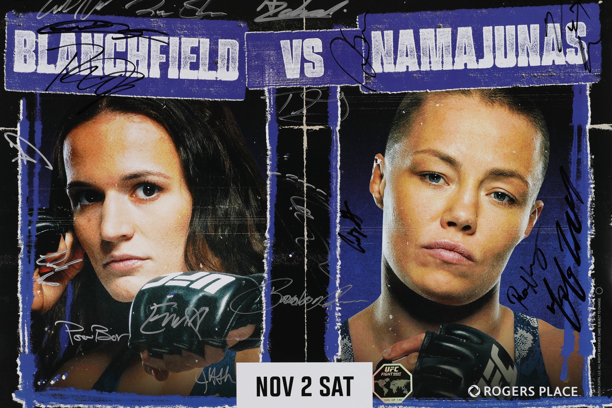 UFC Fight Night: Brandon Moreno vs Amir Albazi Autographed Event Poster